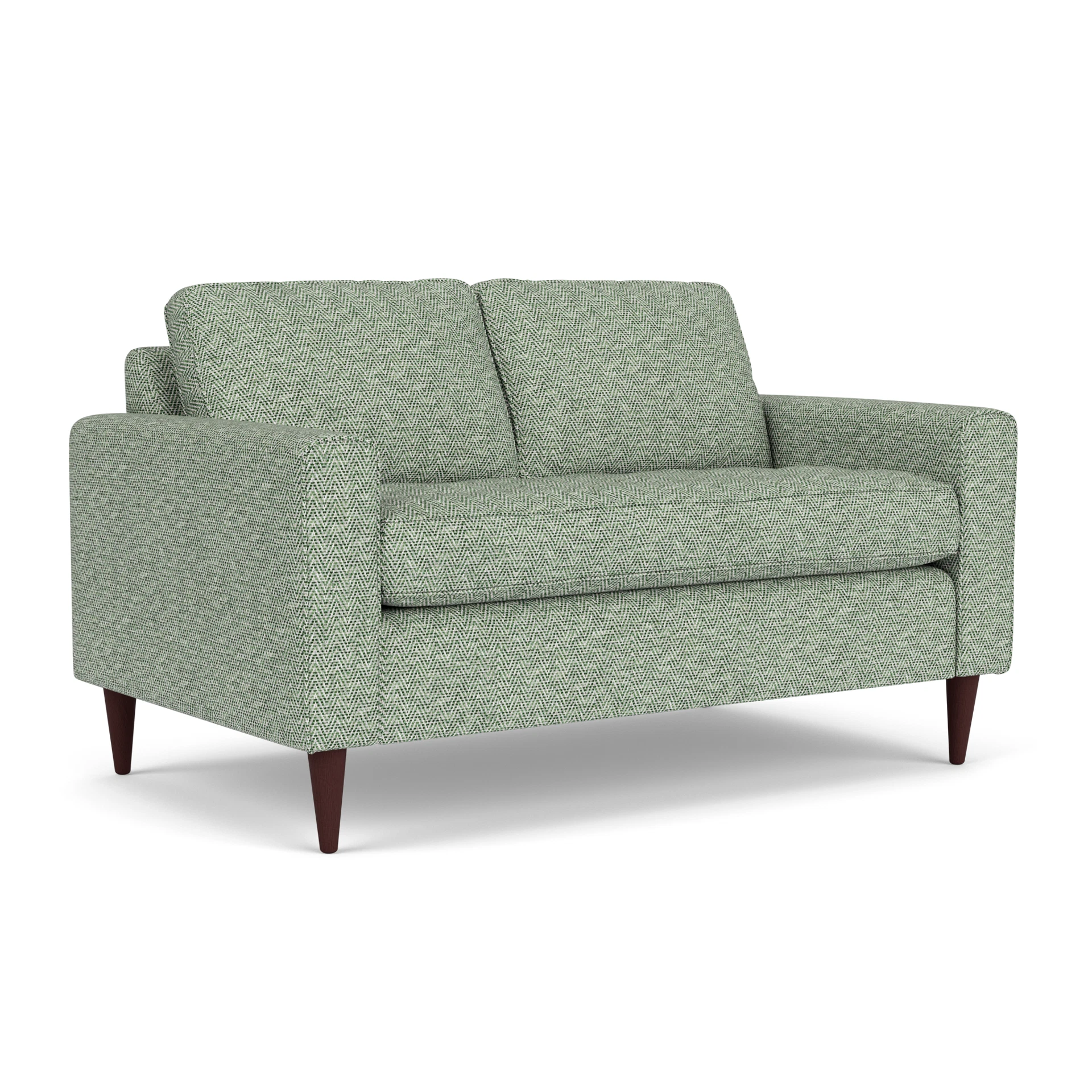 Saxon 2 Seater Sofa in Herringbone Weave - Lake with Light legs