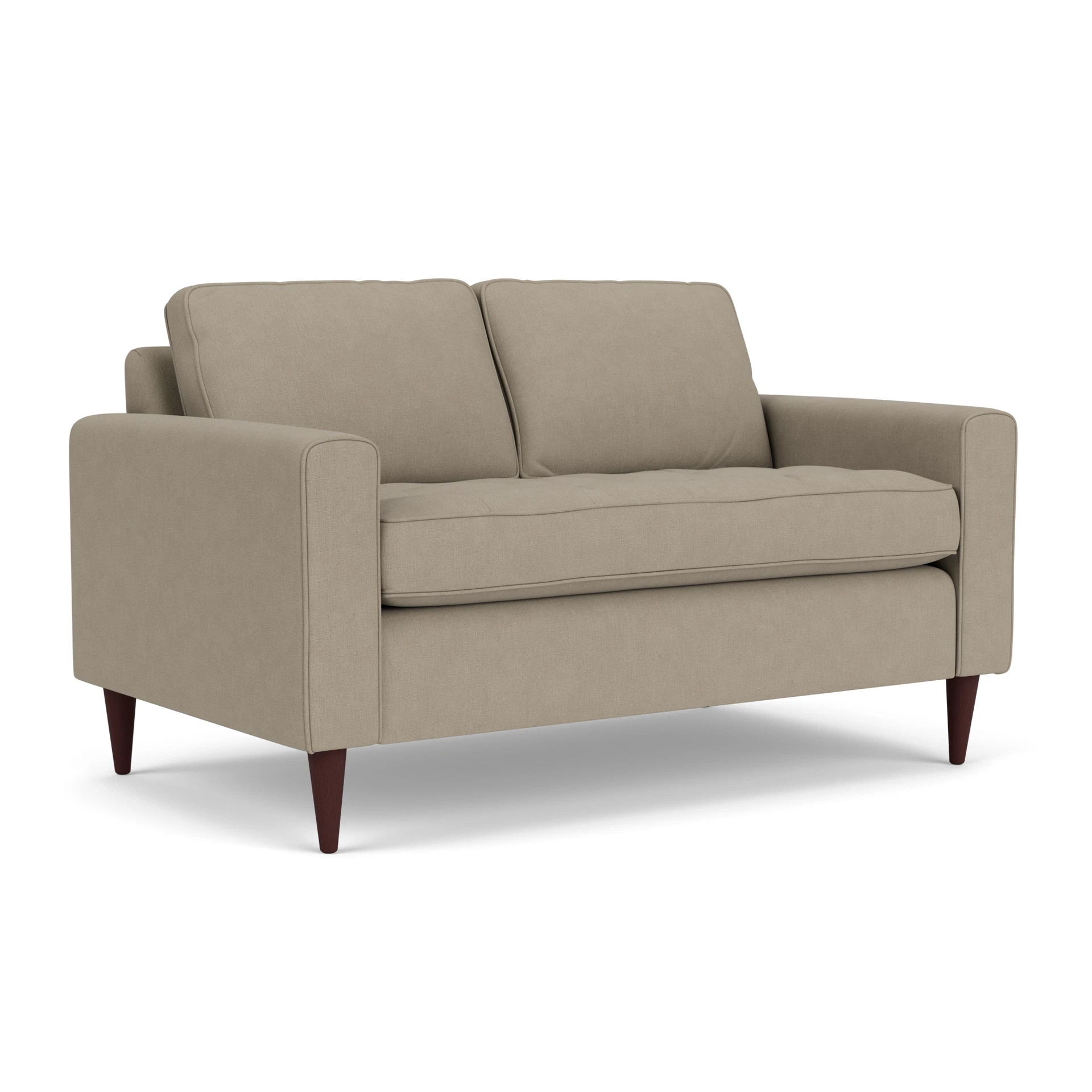 Saxon 2 Seater Sofa in House Linen Mix - Dove Grey with Light legs