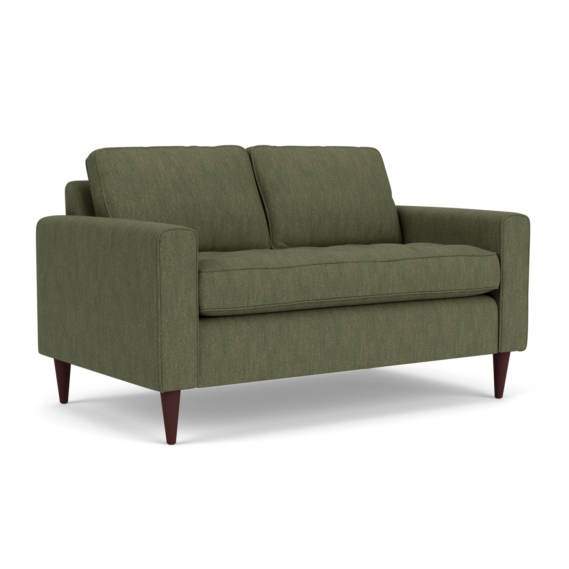 Saxon 2 Seater Sofa in Luxury Italian Linen - Fern with Light legs