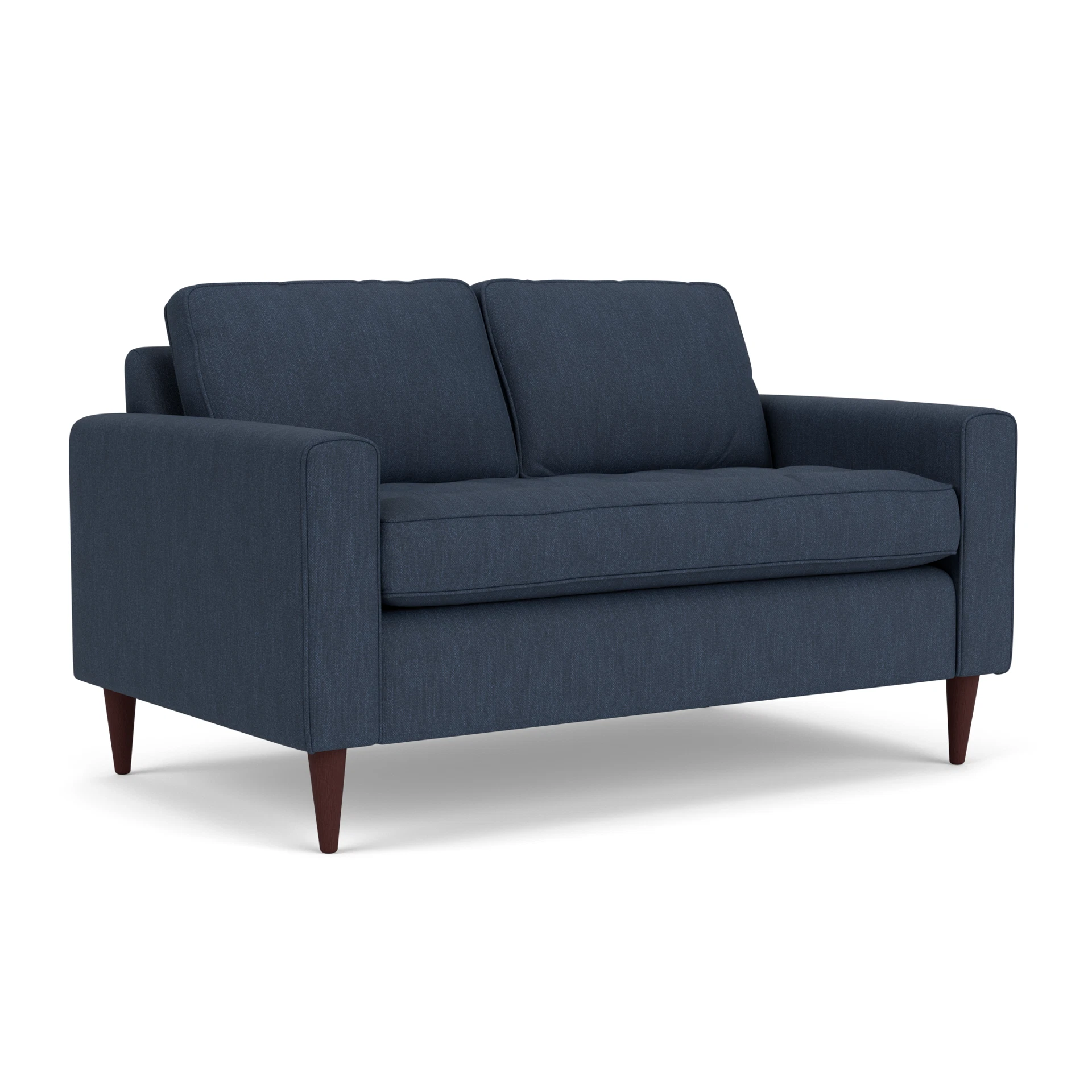 Saxon 2 Seater Sofa in Luxury Italian Linen - Indigo with Light legs