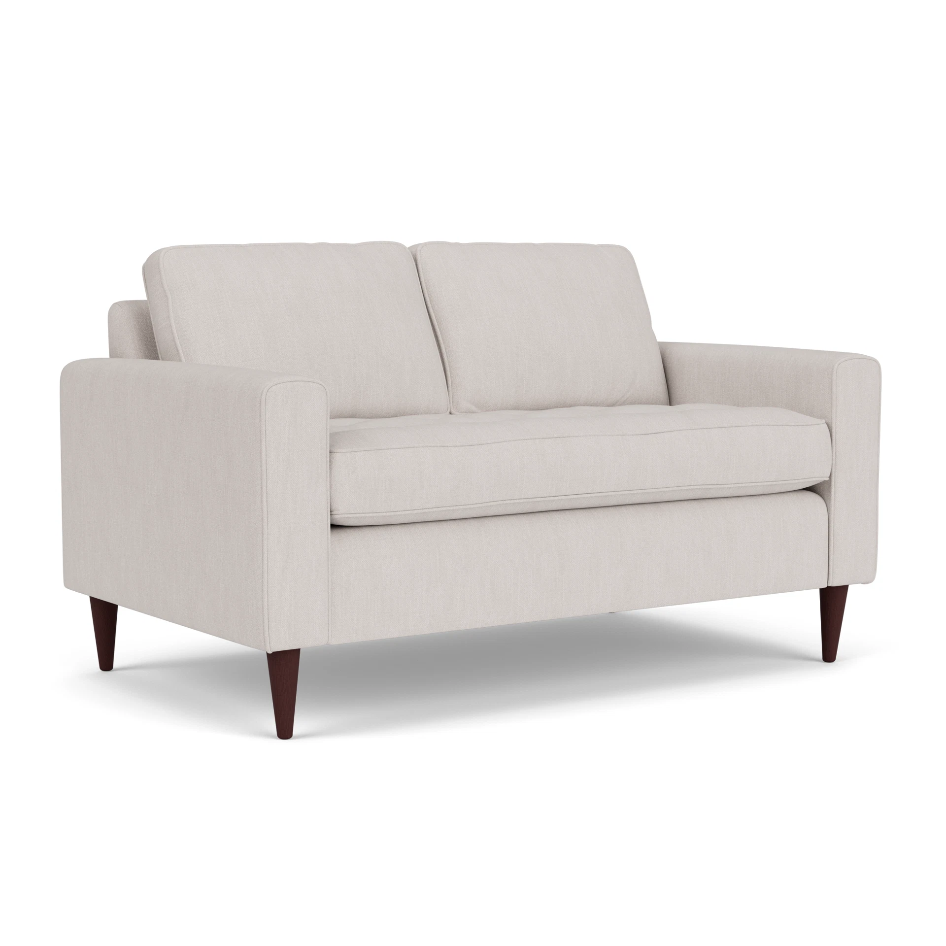 Saxon 2 Seater Sofa in Luxury Italian Linen - Soft White with Light legs