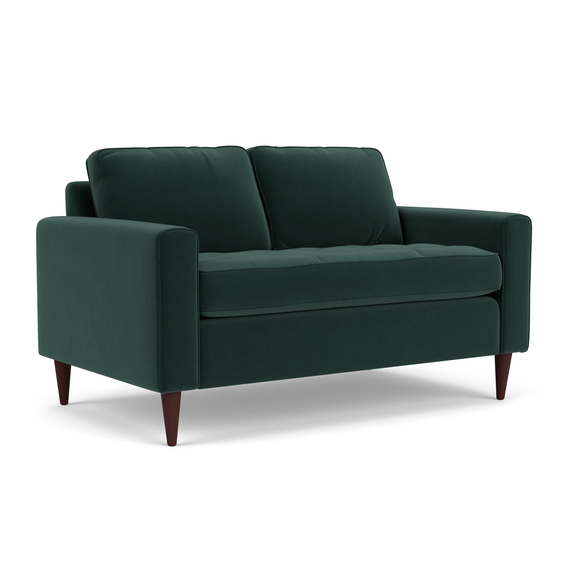 Saxon 2 Seater Sofa in Matt Velvet - Lake with Light legs