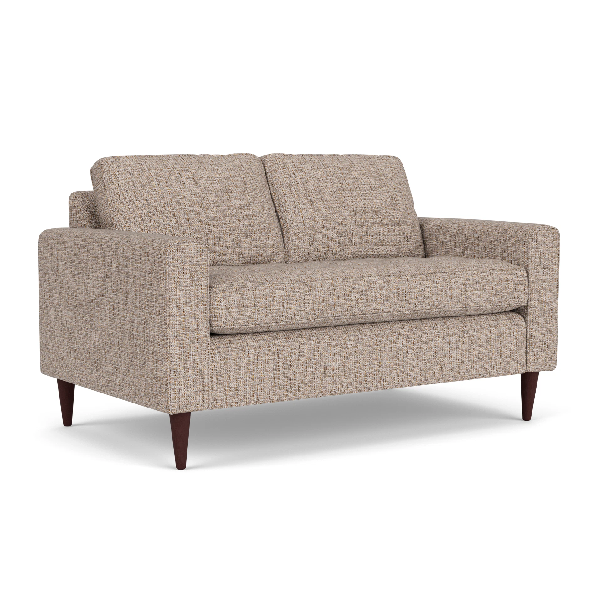 Saxon 2 Seater Sofa in Textured Weave - Natural Mix with Light legs