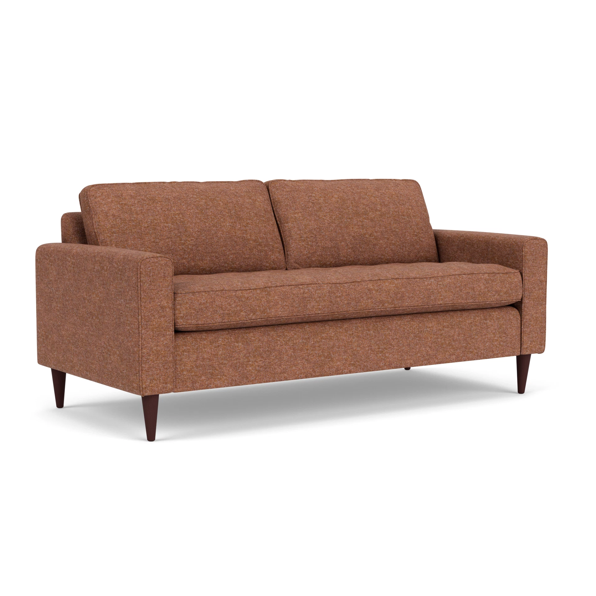 Saxon 3 Seater Sofa in Aquaclean Oxford - Brick Marl with Light legs