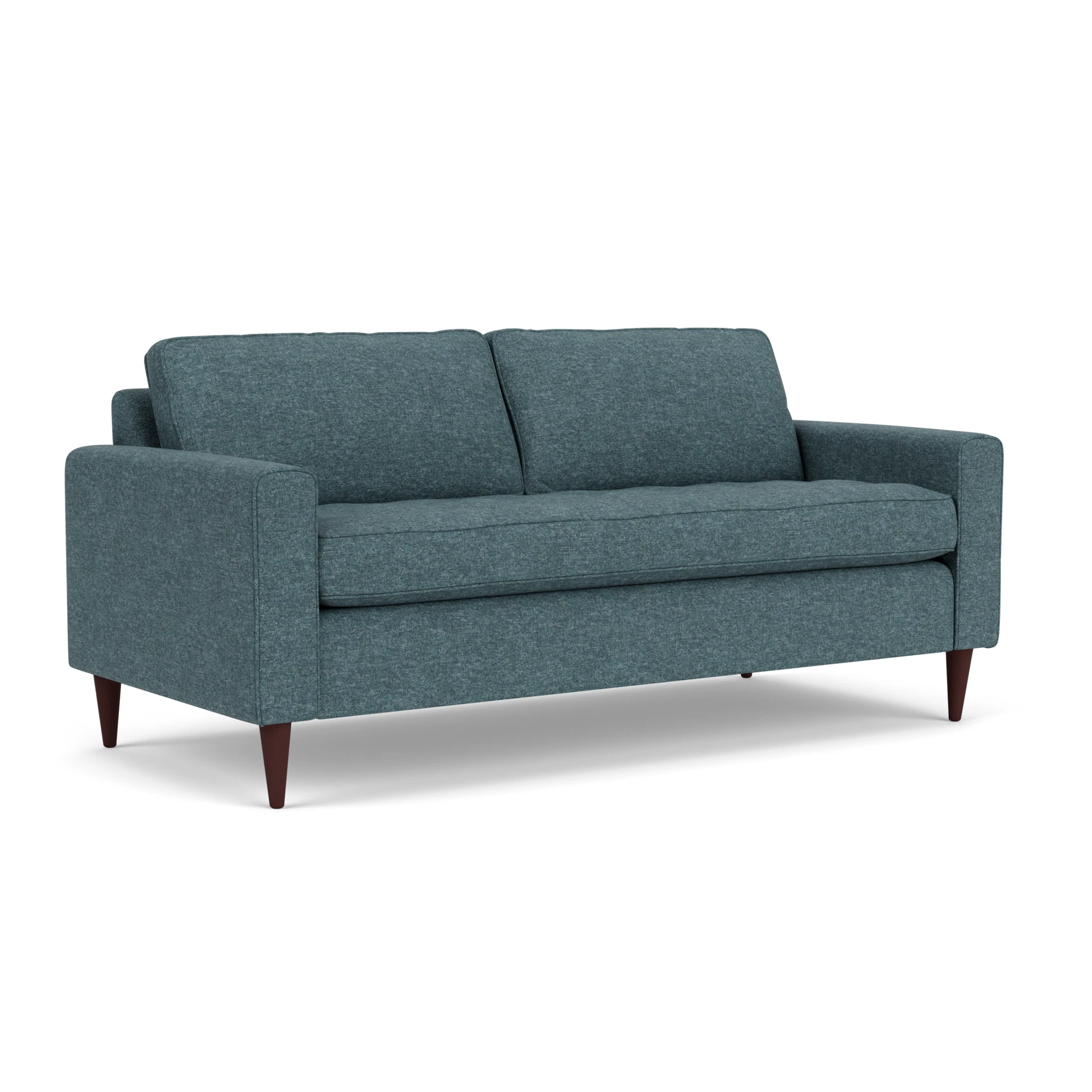 Saxon 3 Seater Sofa in Aquaclean Oxford - Lake Marl with Light legs