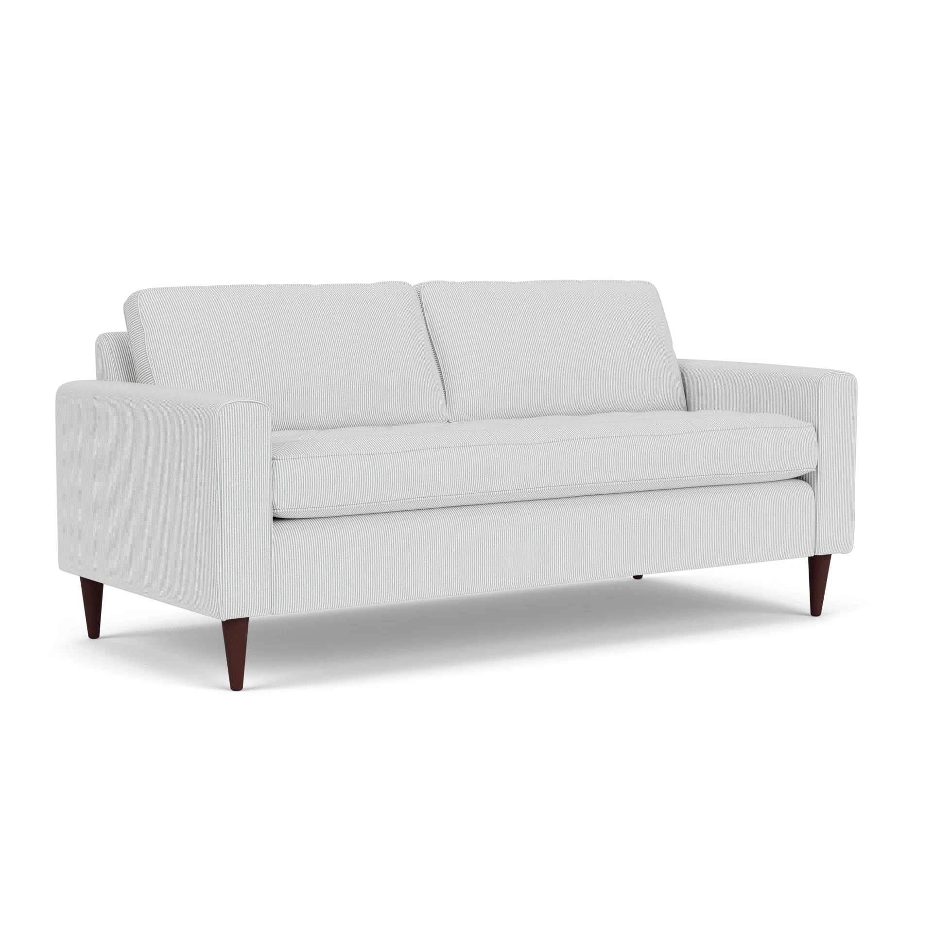 Saxon 3 Seater Sofa in Broadway Stripe - Duck Egg with Light legs