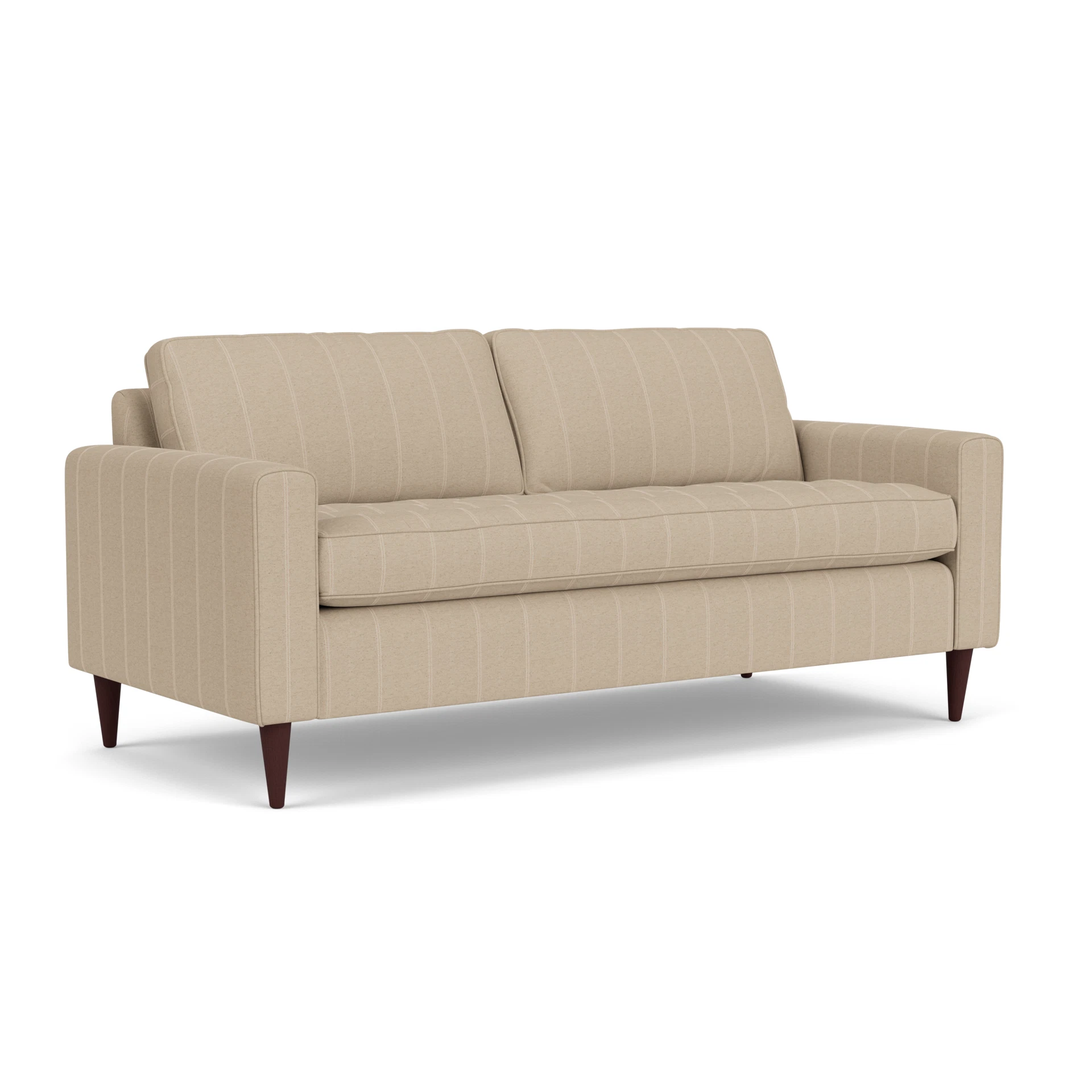 Saxon 3 Seater Sofa in Compton Stripe - Natural with Light legs