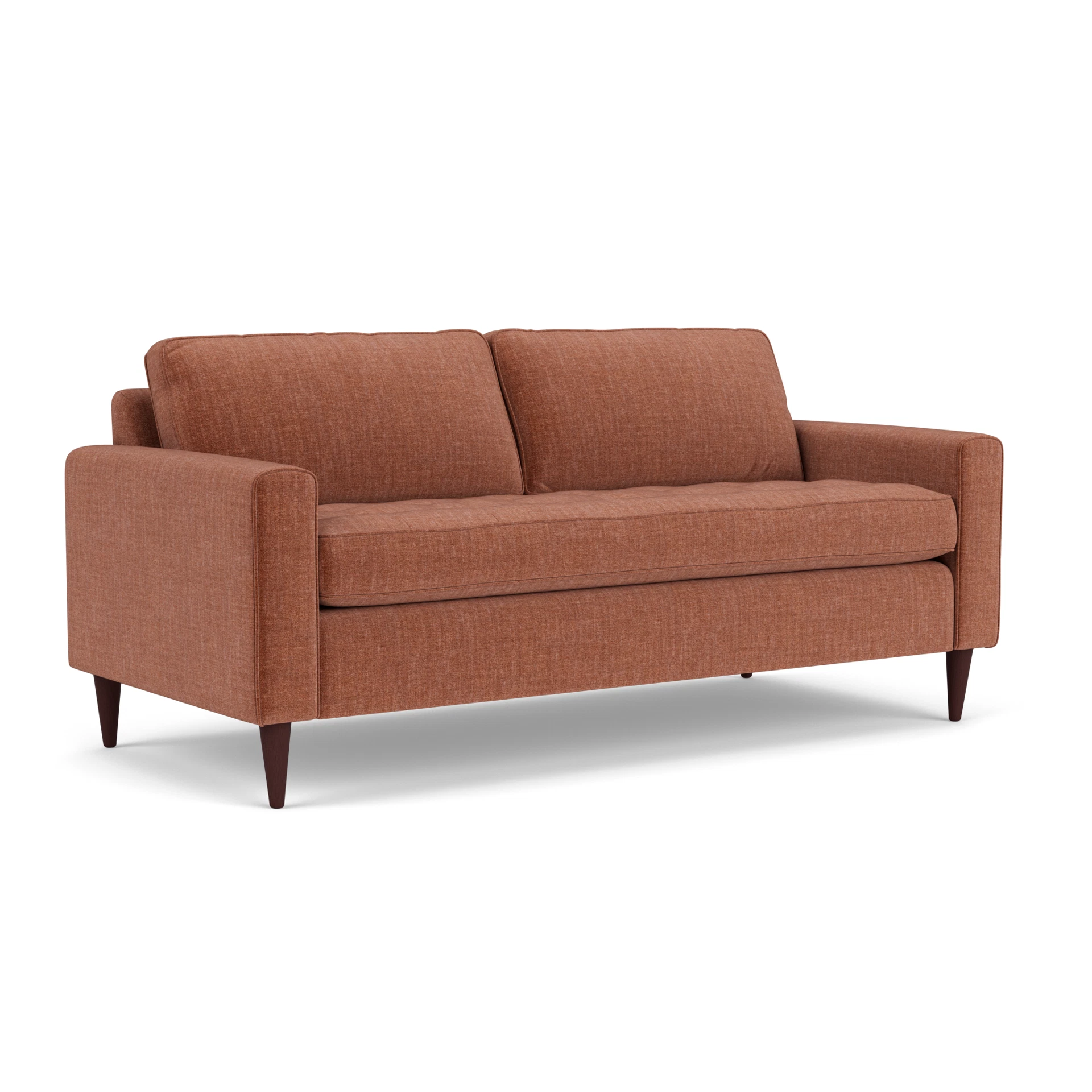 Saxon 3 Seater Sofa in Eco Chenille - Cinnamon with Light legs