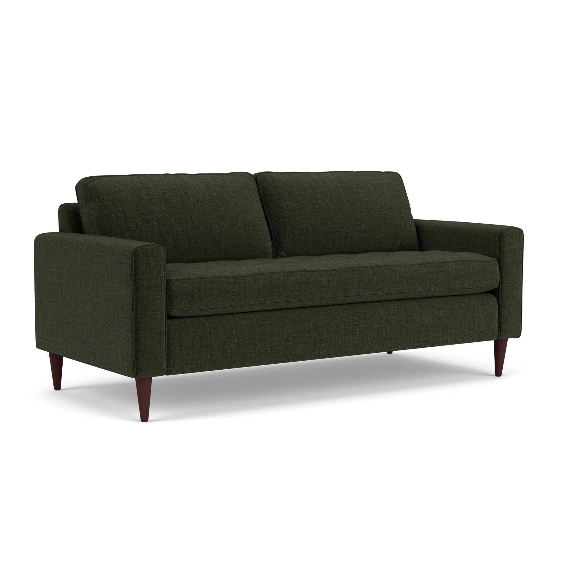Saxon 3 Seater Sofa in Eco Chenille - Moss with Light legs
