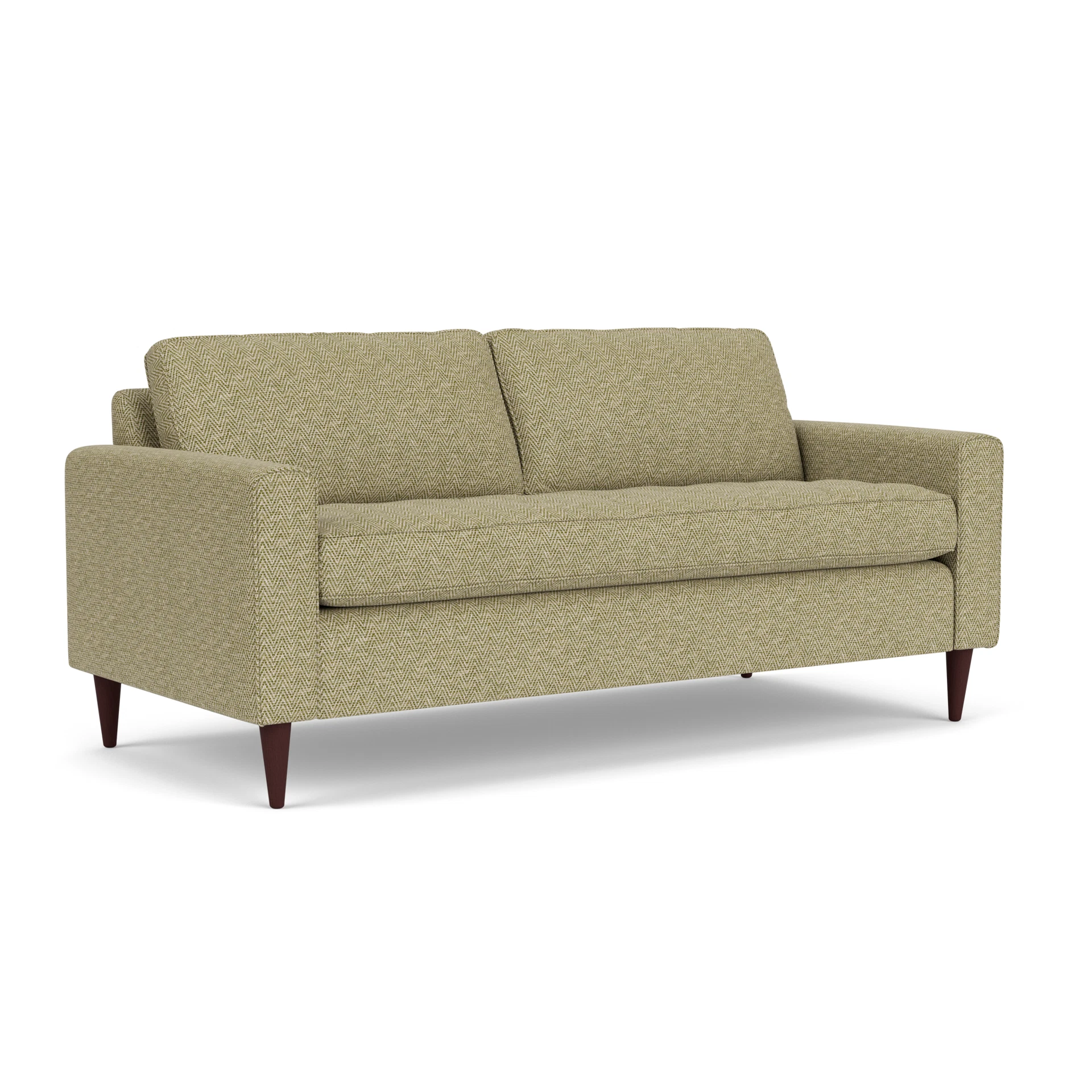 Saxon 3 Seater Sofa in Herringbone Weave - Apple with Light legs