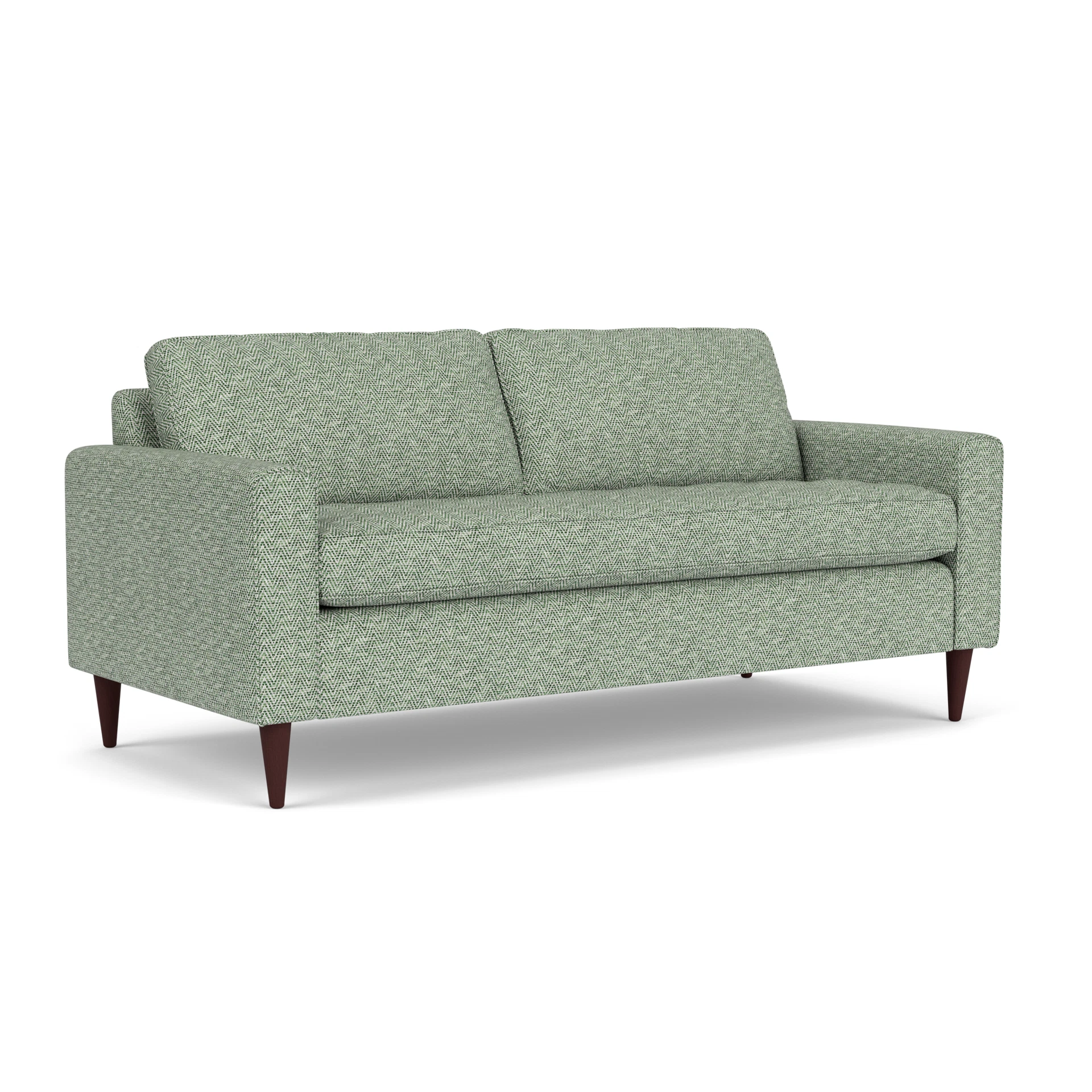 Saxon 3 Seater Sofa in Herringbone Weave - Lake with Light legs