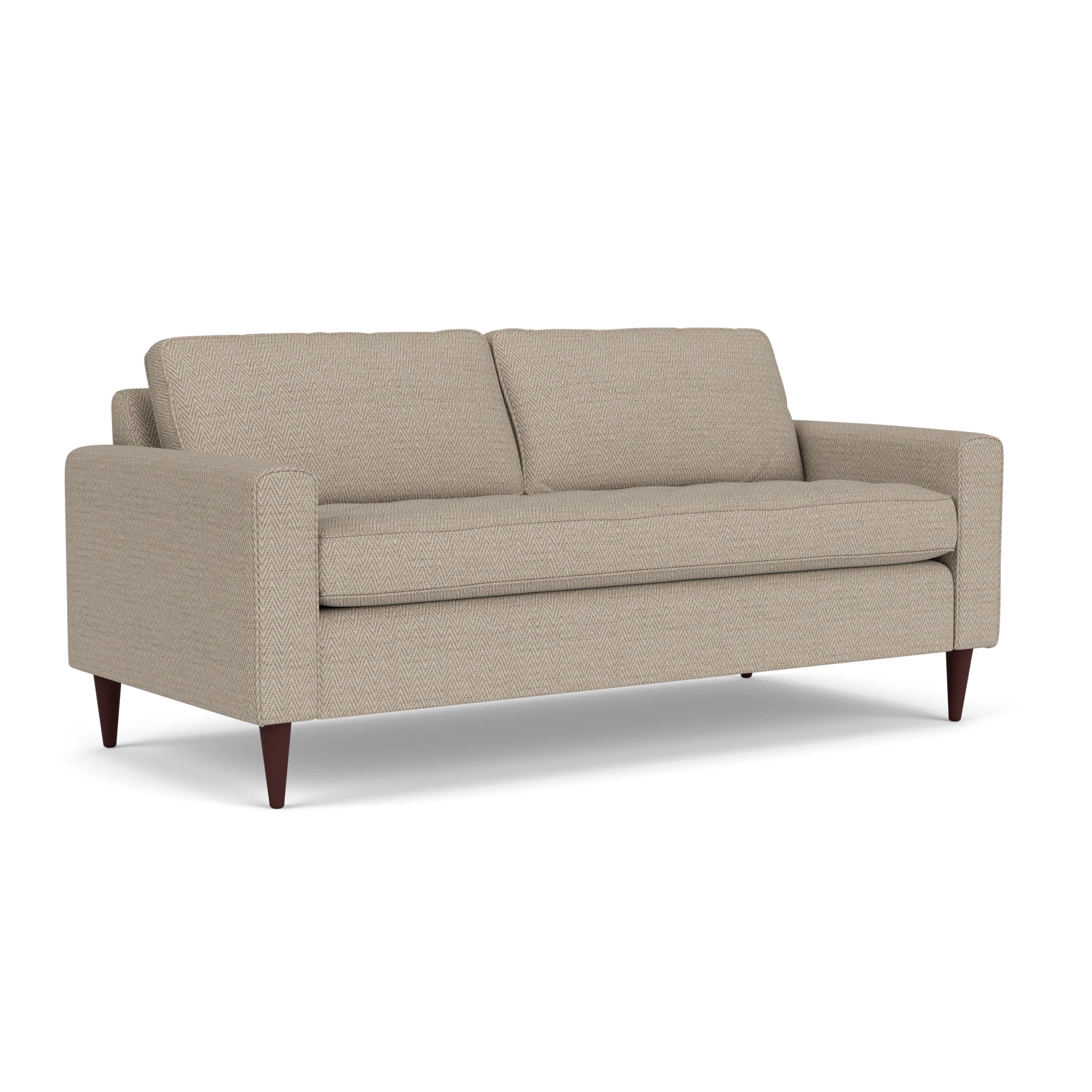 Saxon 3 Seater Sofa in Herringbone Weave - Natural with Light legs