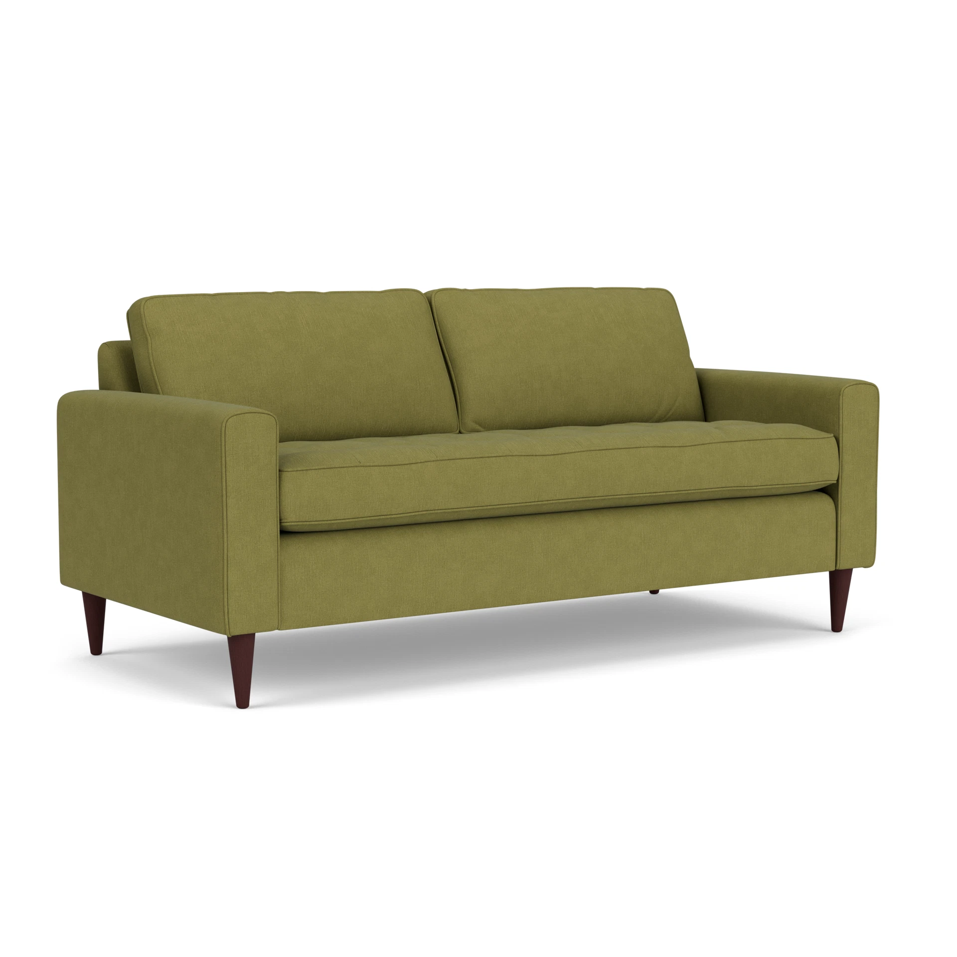 Saxon 3 Seater Sofa in House Linen Mix - Apple with Light legs