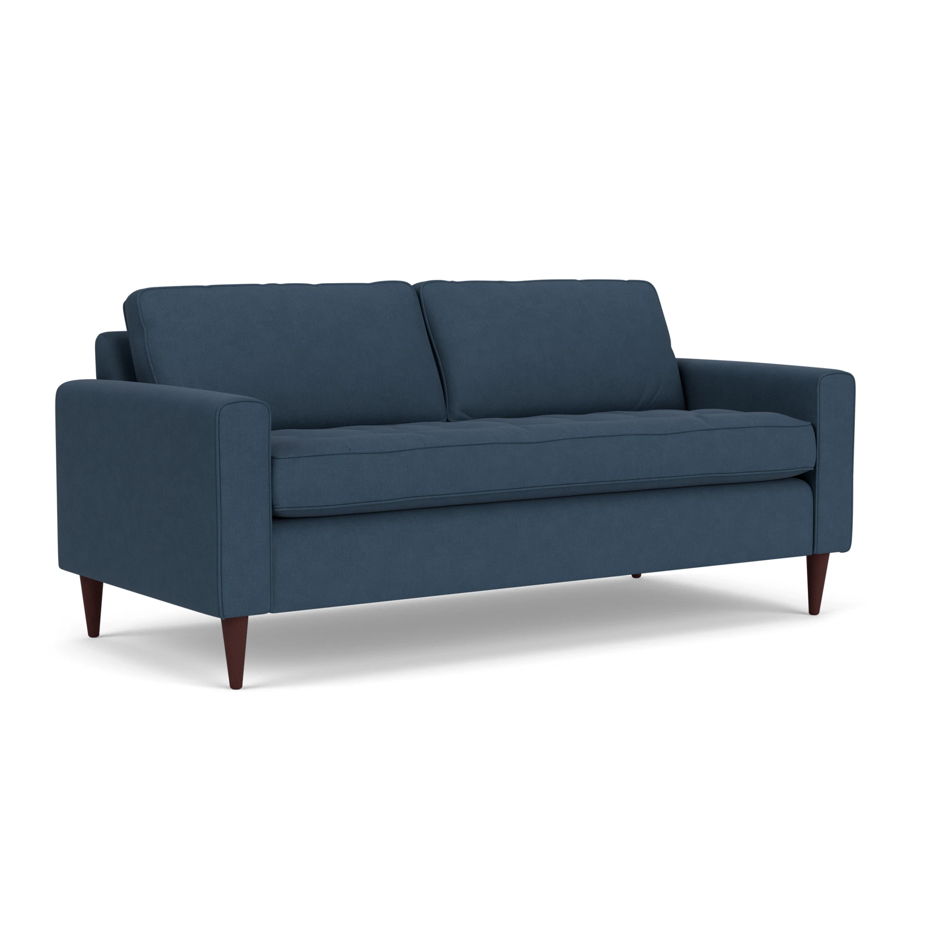Saxon 3 Seater Sofa in House Linen Mix - Indigo with Light legs