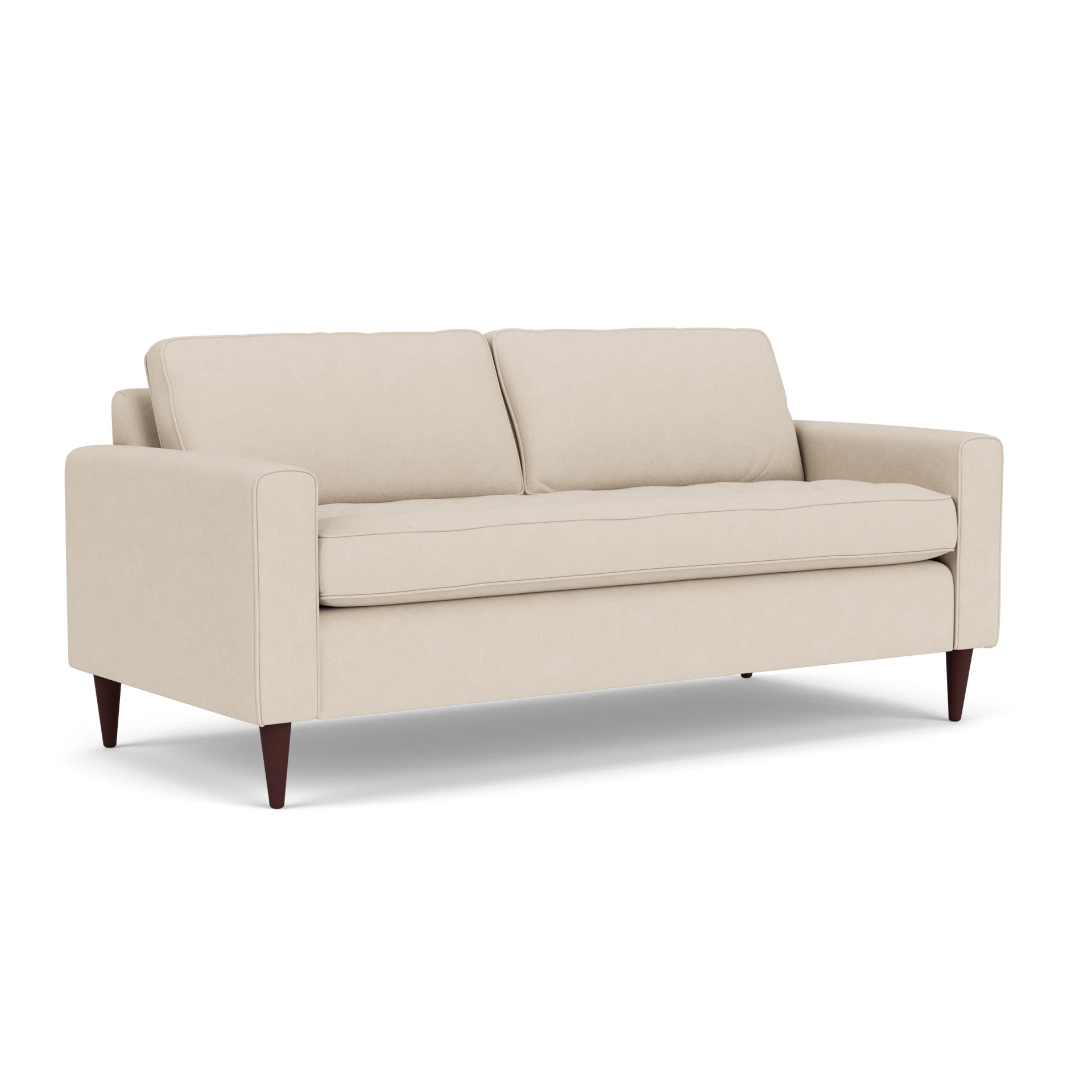 Saxon 3 Seater Sofa in House Linen Mix - Lily White with Light legs
