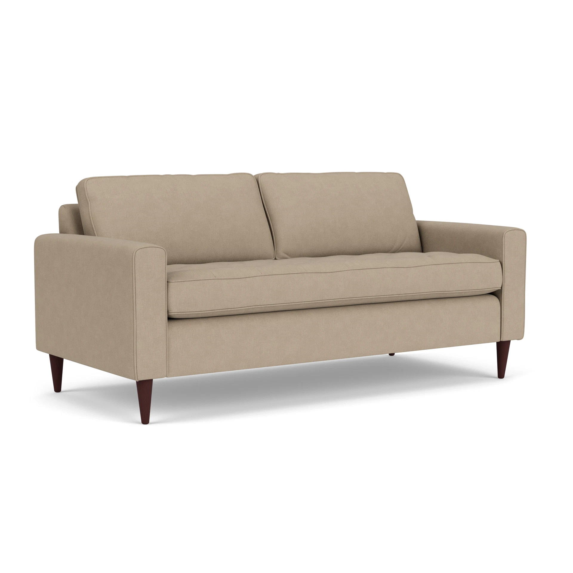 Saxon 3 Seater Sofa in House Linen Mix - Natural with Light legs