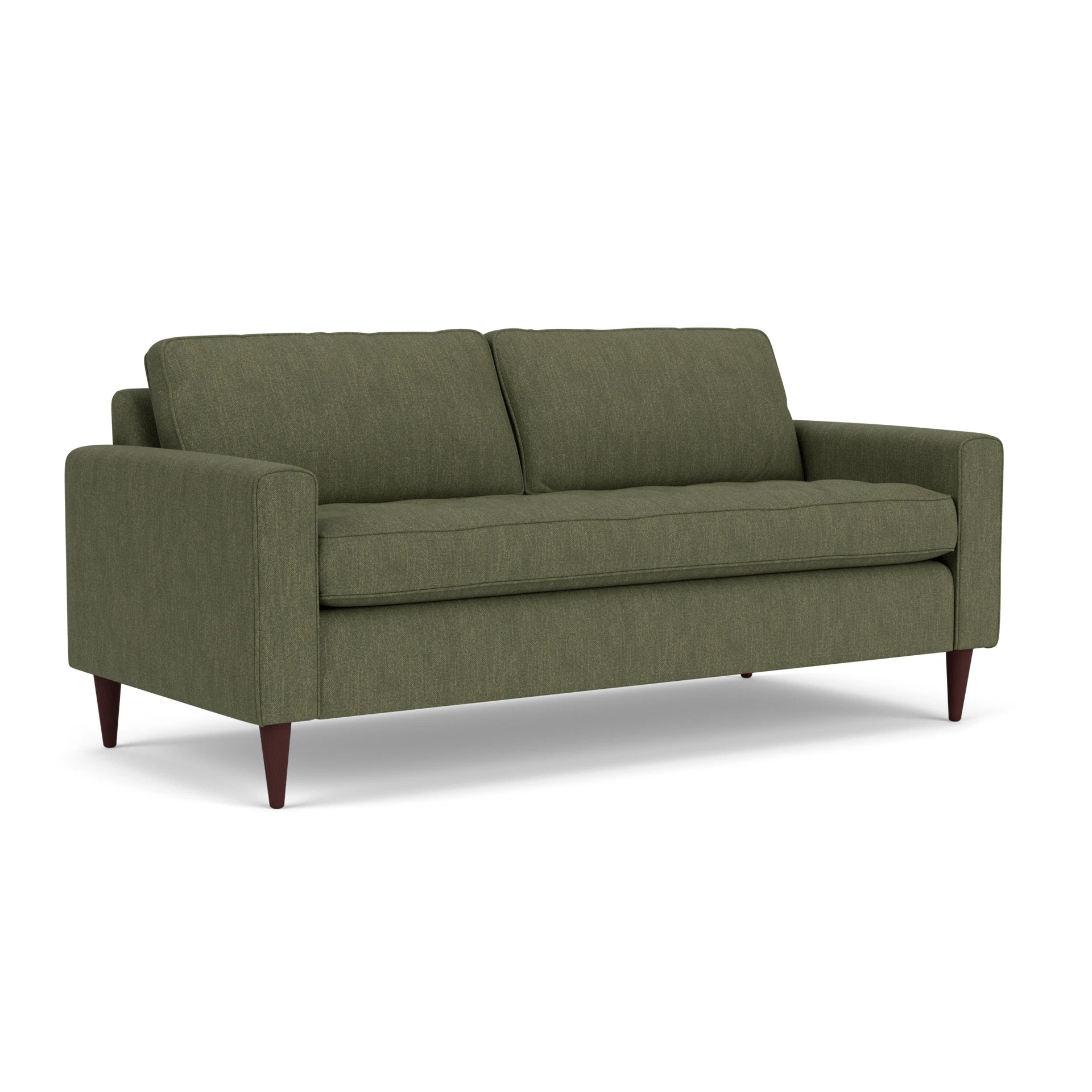 Saxon 3 Seater Sofa in Luxury Italian Linen - Fern with Light legs