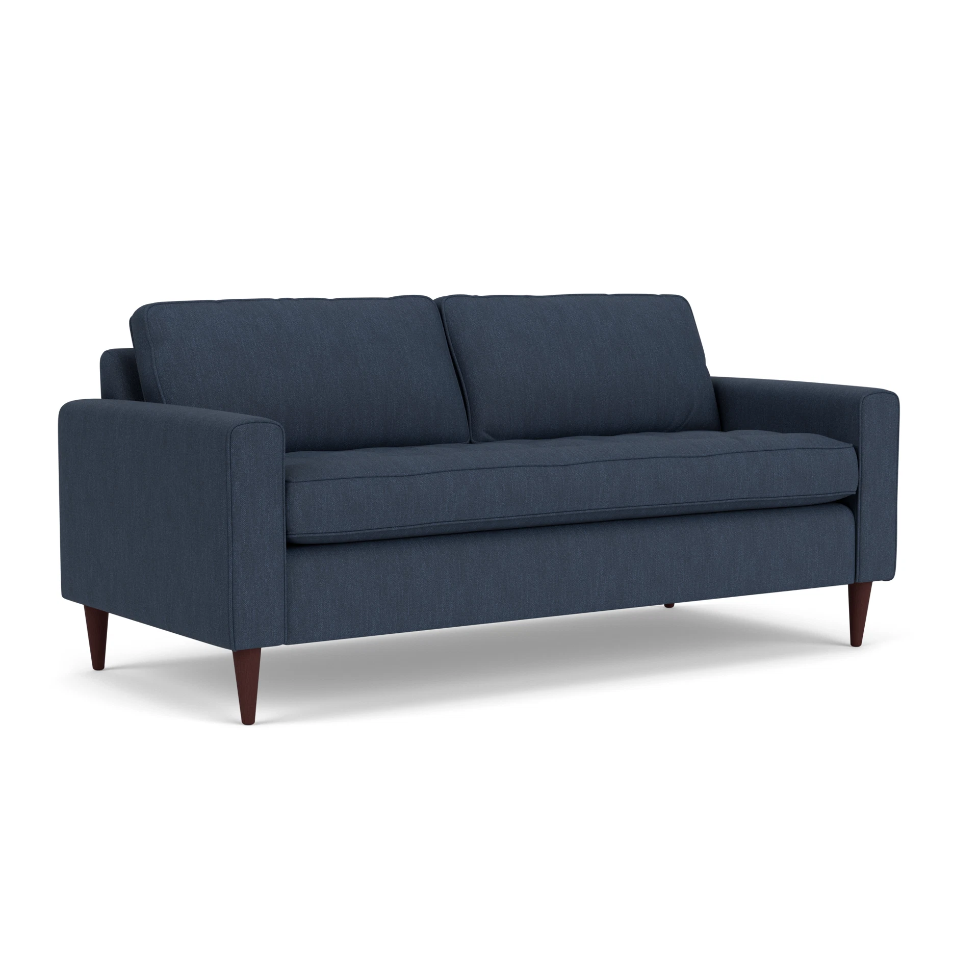 Saxon 3 Seater Sofa in Luxury Italian Linen - Indigo with Light legs