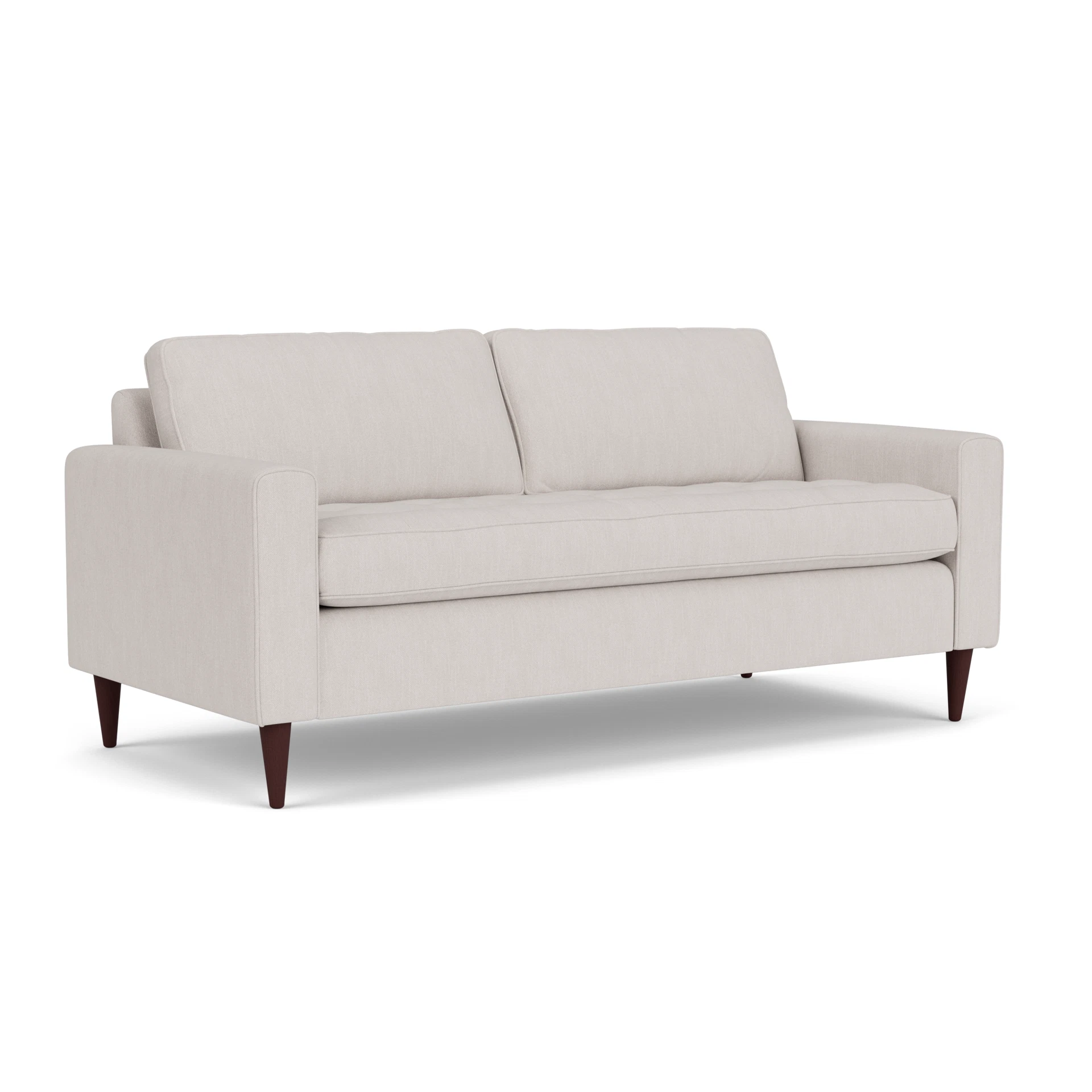 Saxon 3 Seater Sofa in Luxury Italian Linen - Soft White with Light legs