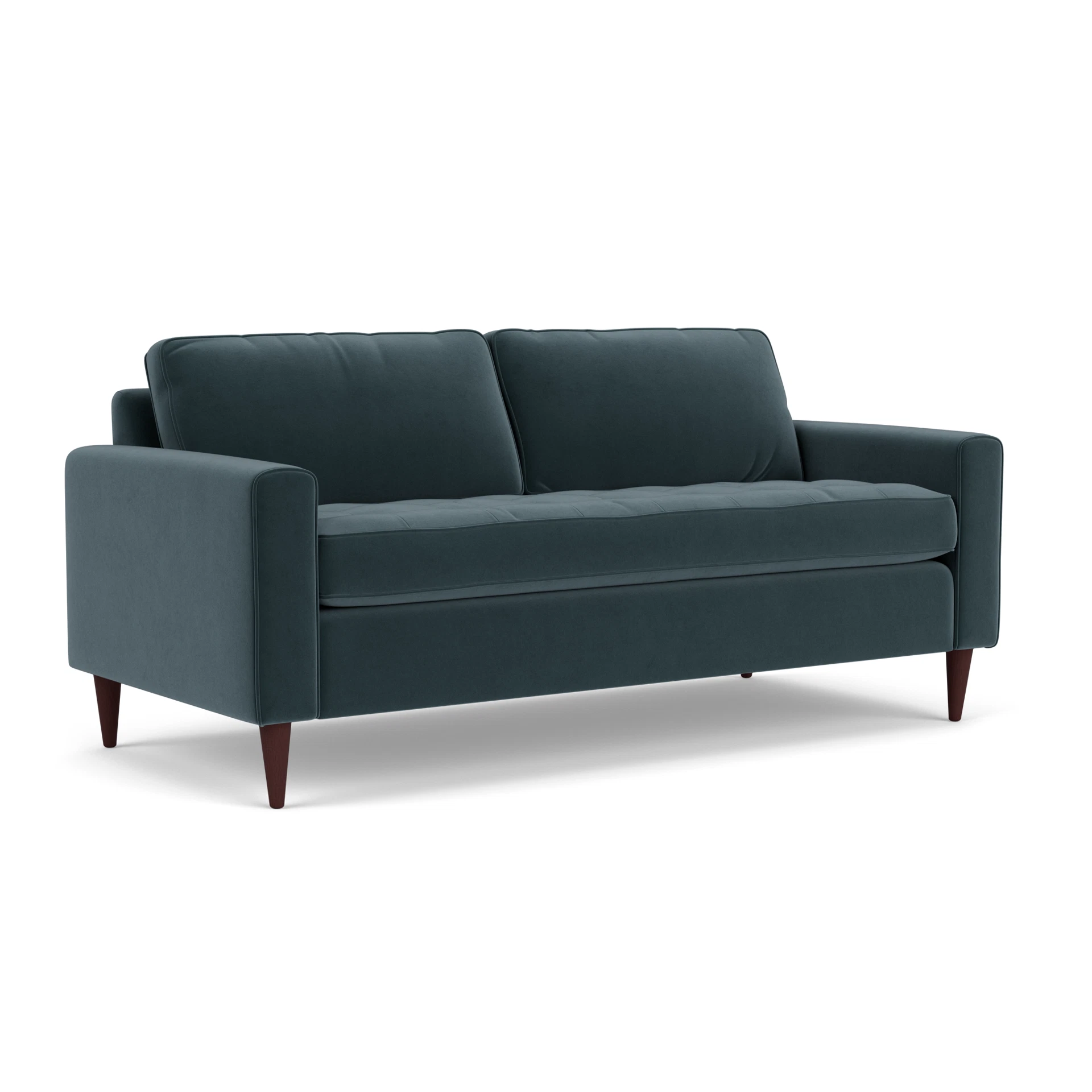 Saxon 3 Seater Sofa in Matt Velvet - Night Sky with Light legs
