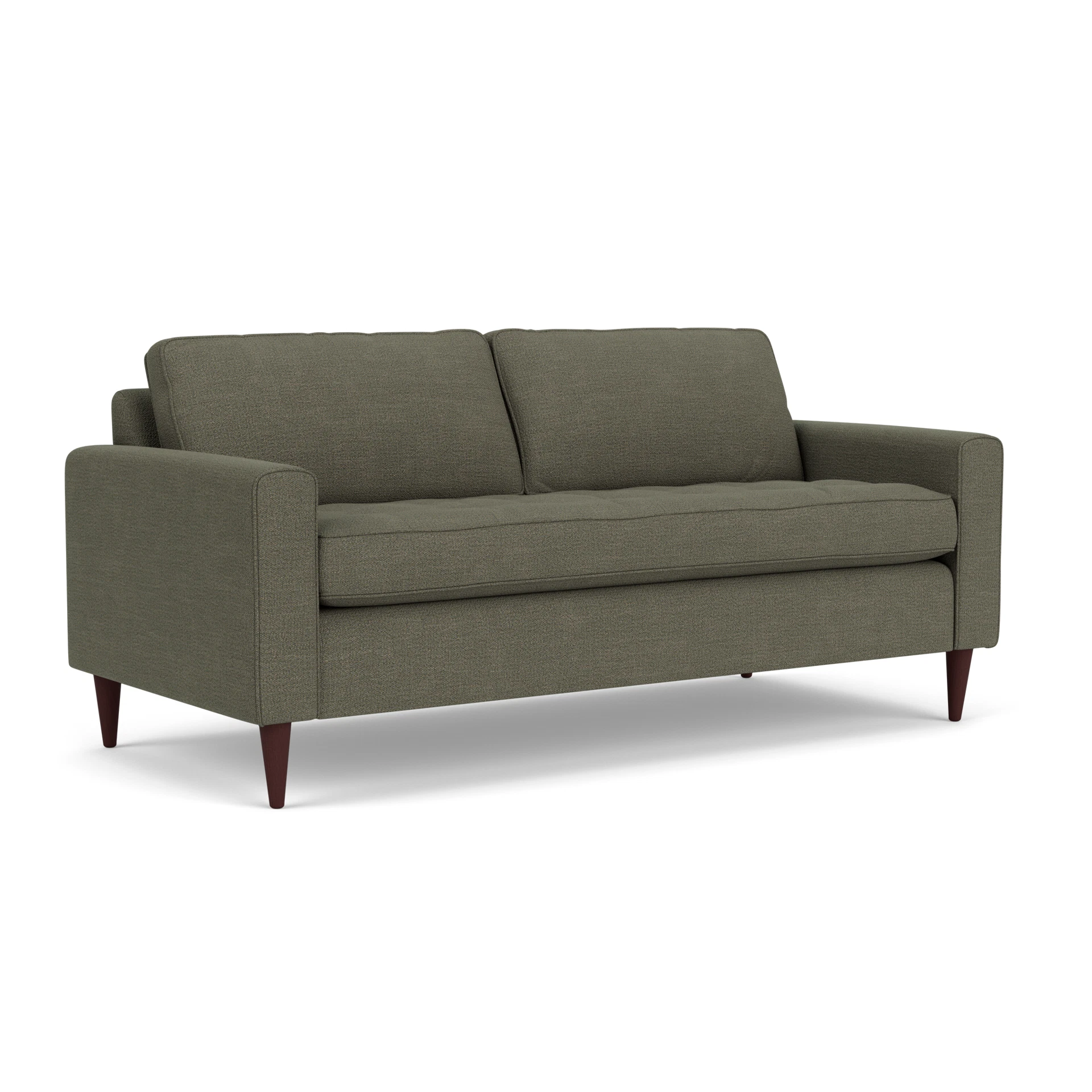Saxon 3 Seater Sofa in Rustic Weave - Deep Forest with Light legs