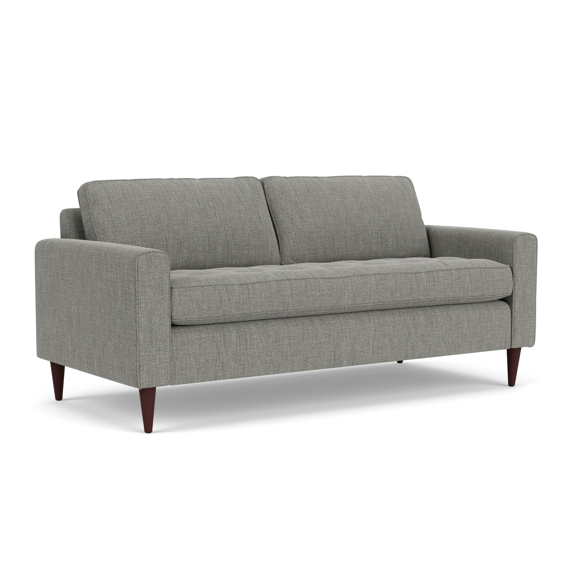 Saxon 3 Seater Sofa in Rustic Weave - Grey Marl with Light legs
