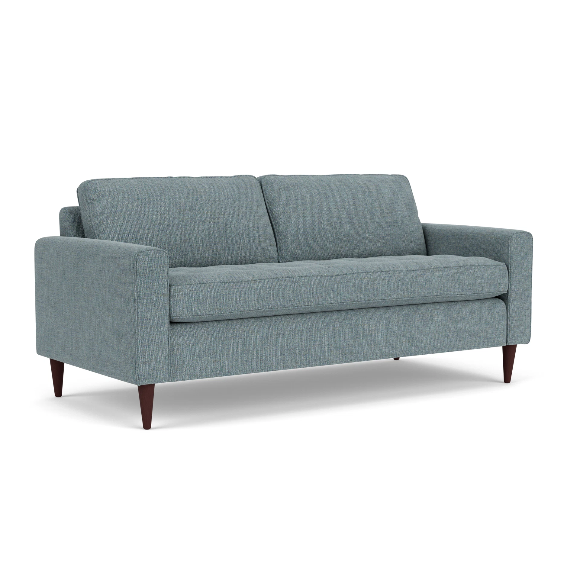 Saxon 3 Seater Sofa in Rustic Weave - Teal Marl with Light legs