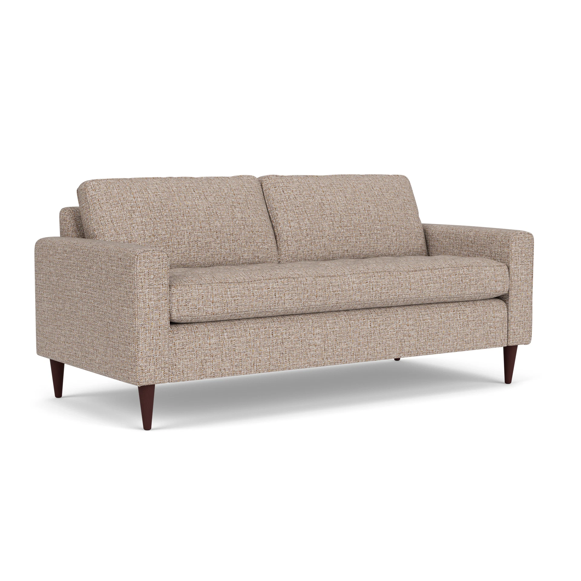Saxon 3 Seater Sofa in Textured Weave - Natural Mix with Light legs