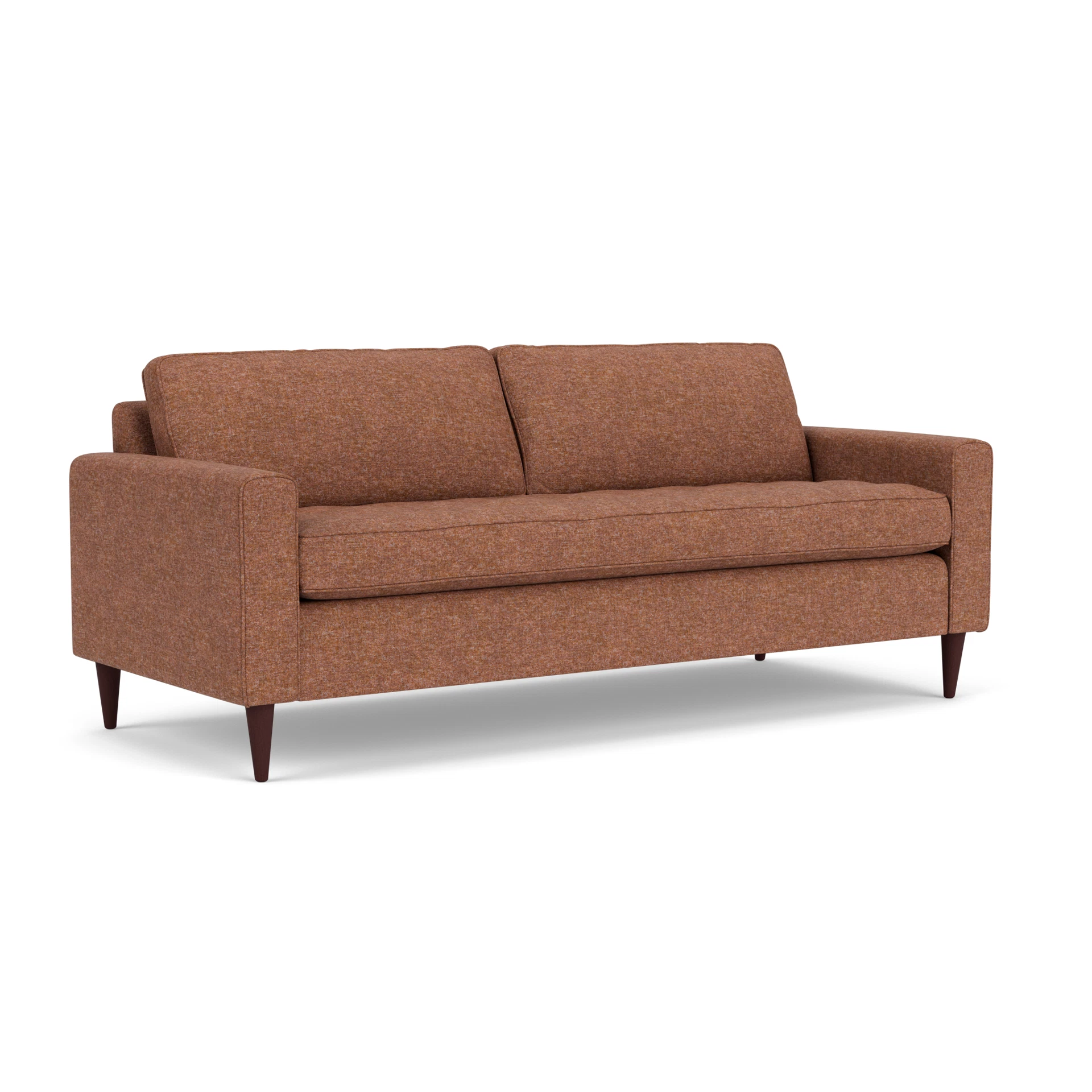 Saxon 4 Seater Sofa in Aquaclean Oxford - Brick Marl with Light legs