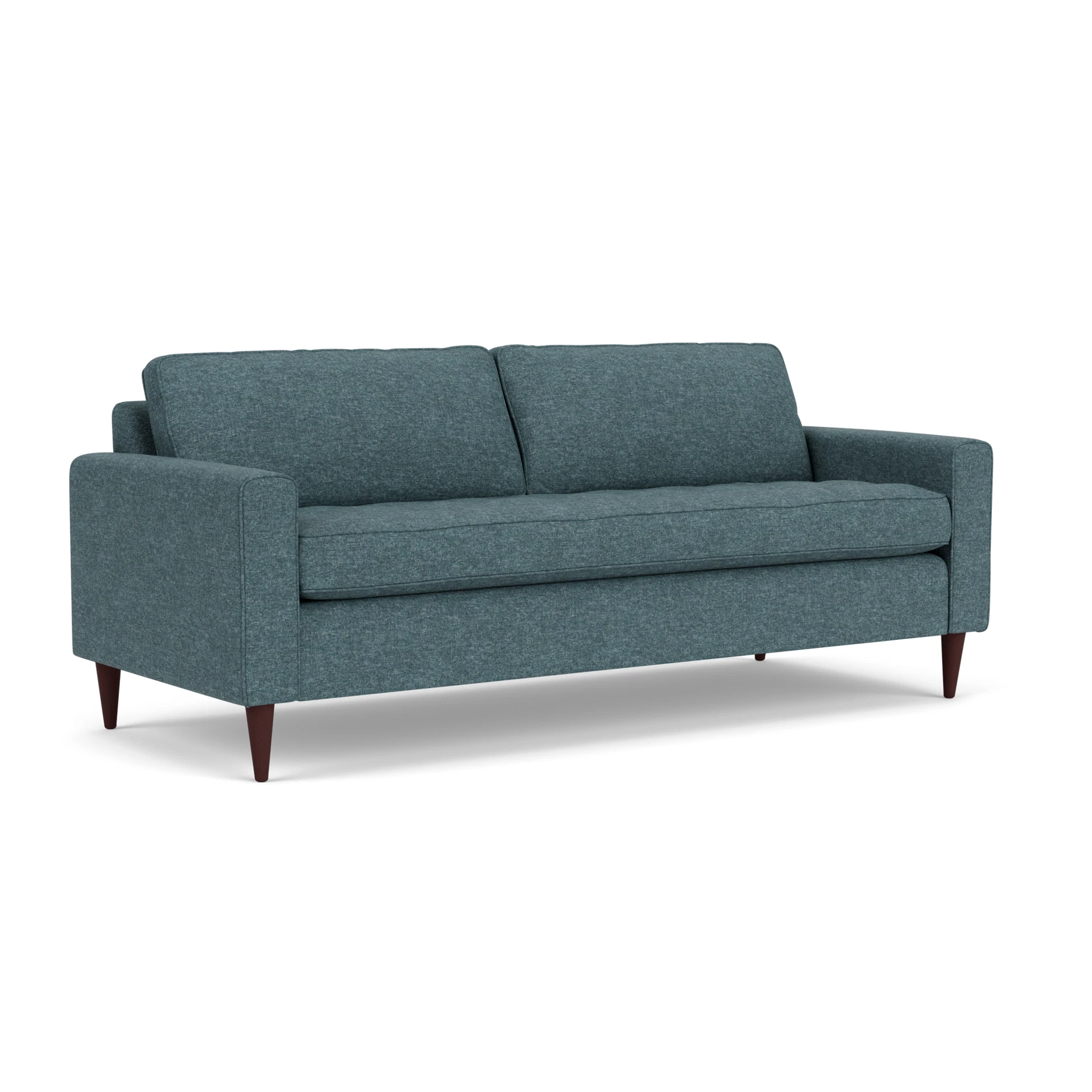 Saxon 4 Seater Sofa in Aquaclean Oxford - Lake Marl with Light legs
