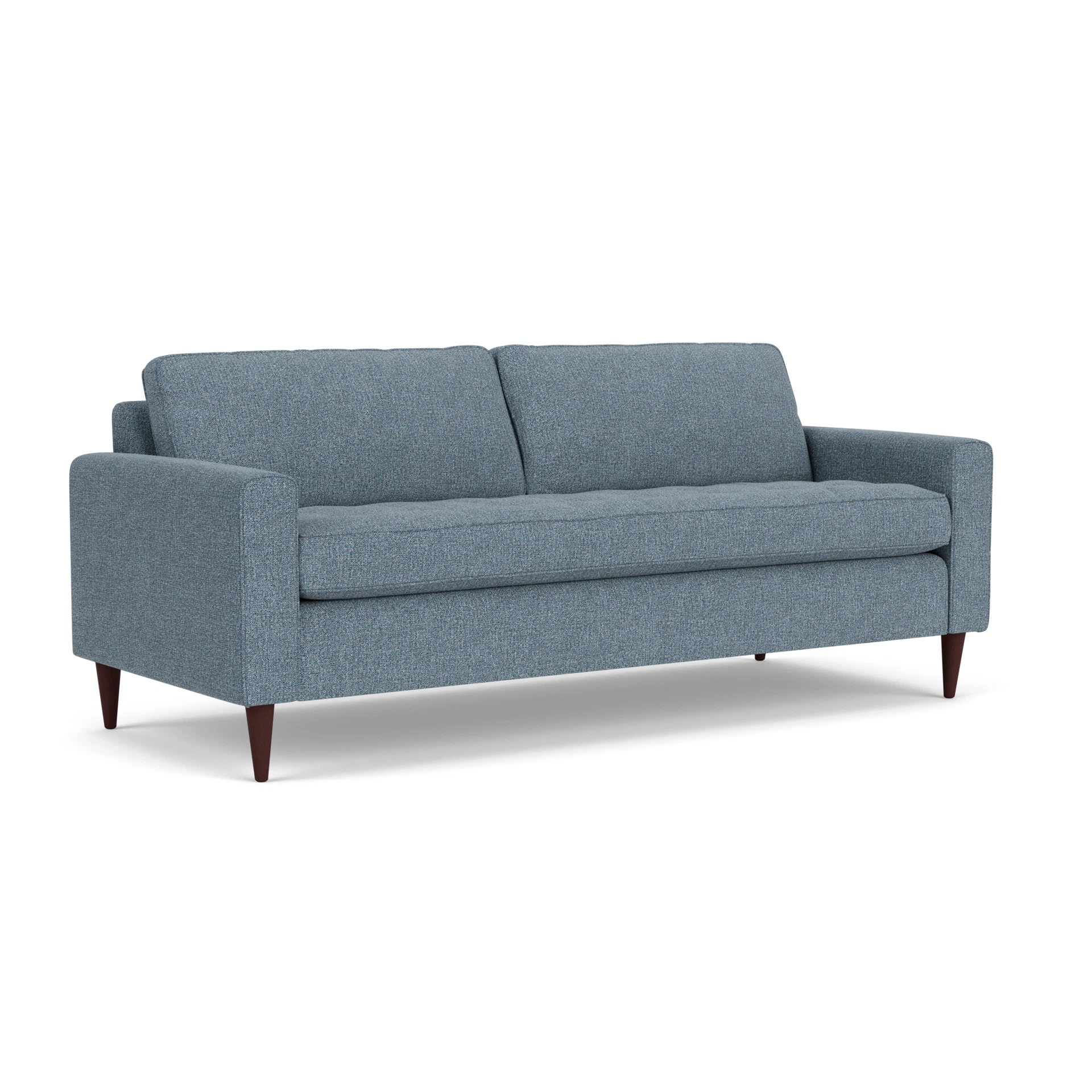 Saxon 4 Seater Sofa in Aquaclean Oxford - Mid Blue with Light legs
