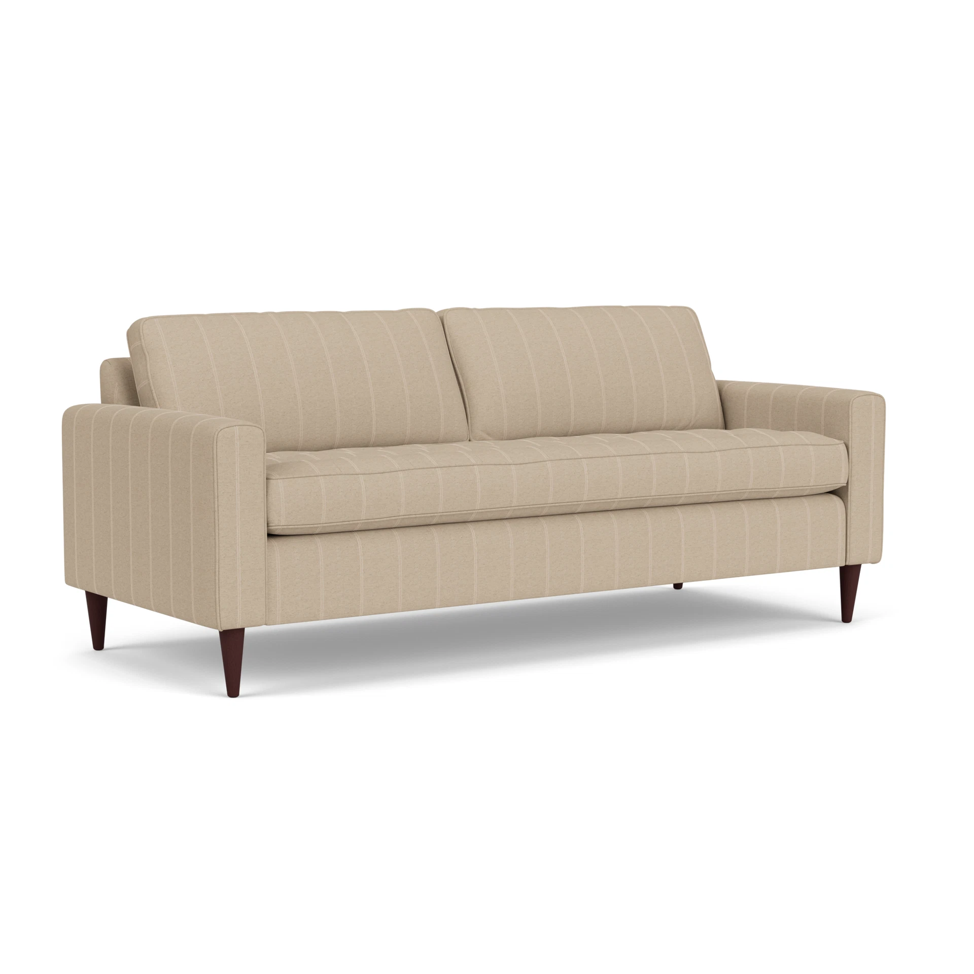 Saxon 4 Seater Sofa in Compton Stripe - Natural with Light legs