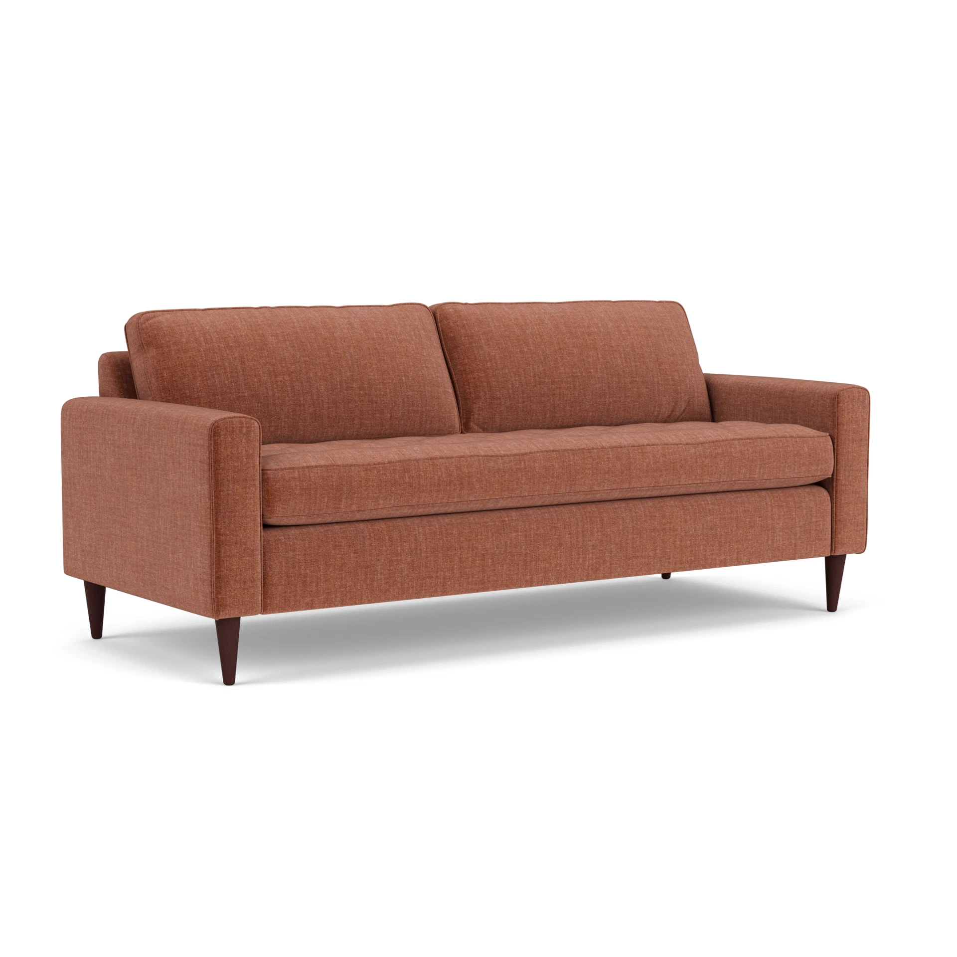 Saxon 4 Seater Sofa in Eco Chenille - Cinnamon with Light legs