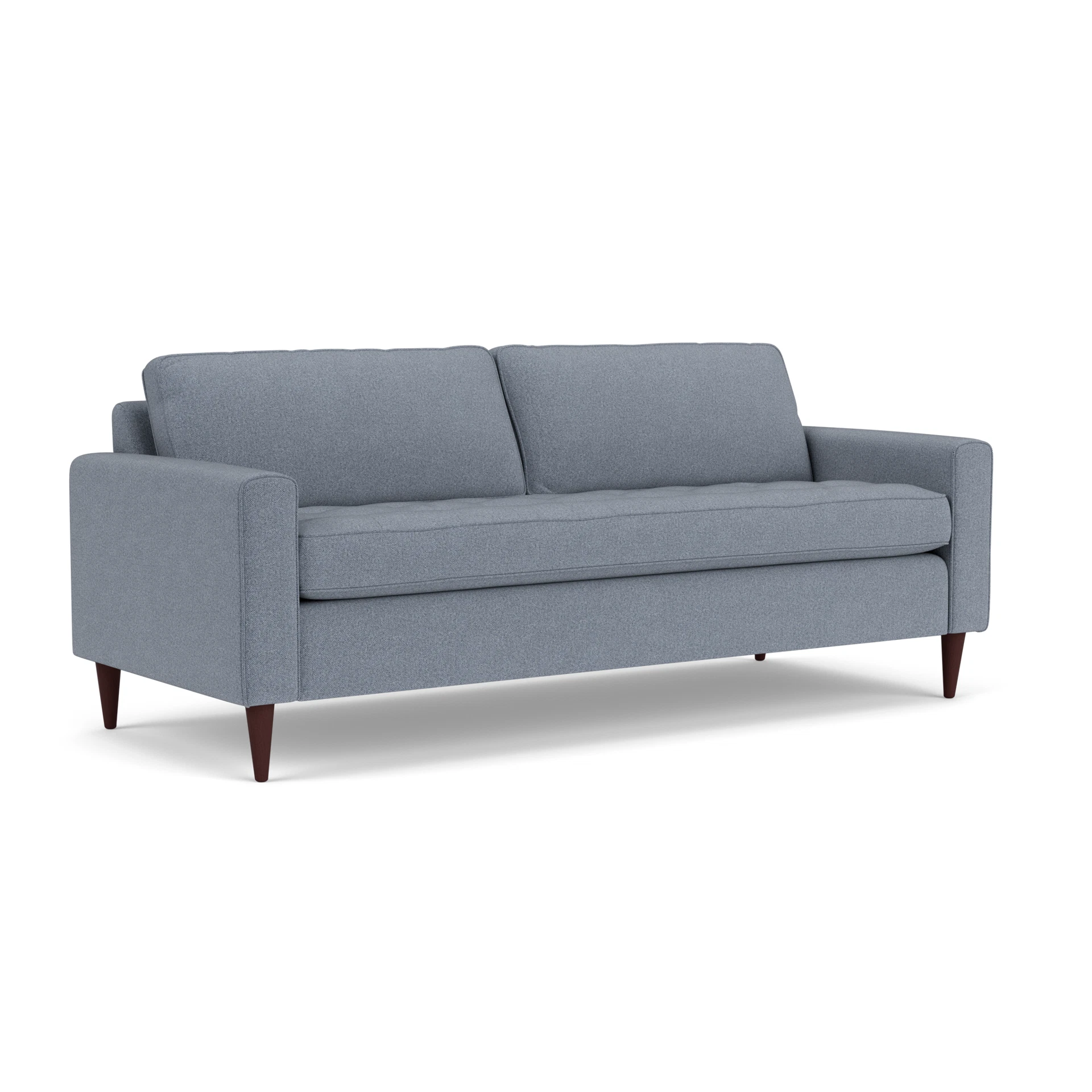 Saxon 4 Seater Sofa in Eco Herringbone - Navy with Light legs