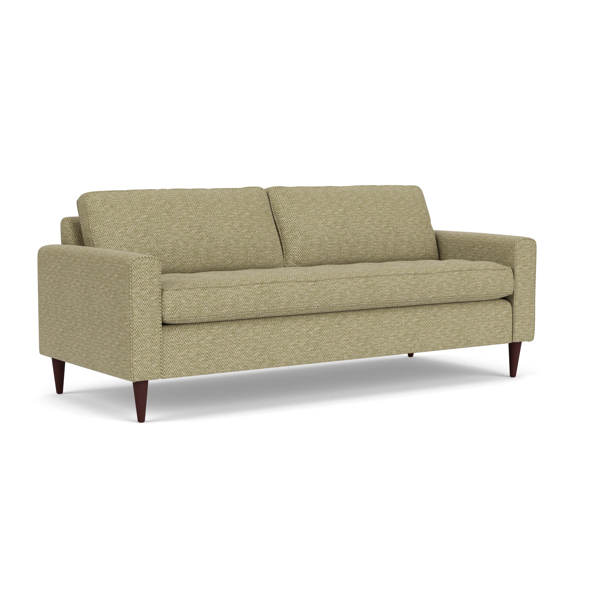 Saxon 4 Seater Sofa in Herringbone Weave - Apple with Light legs