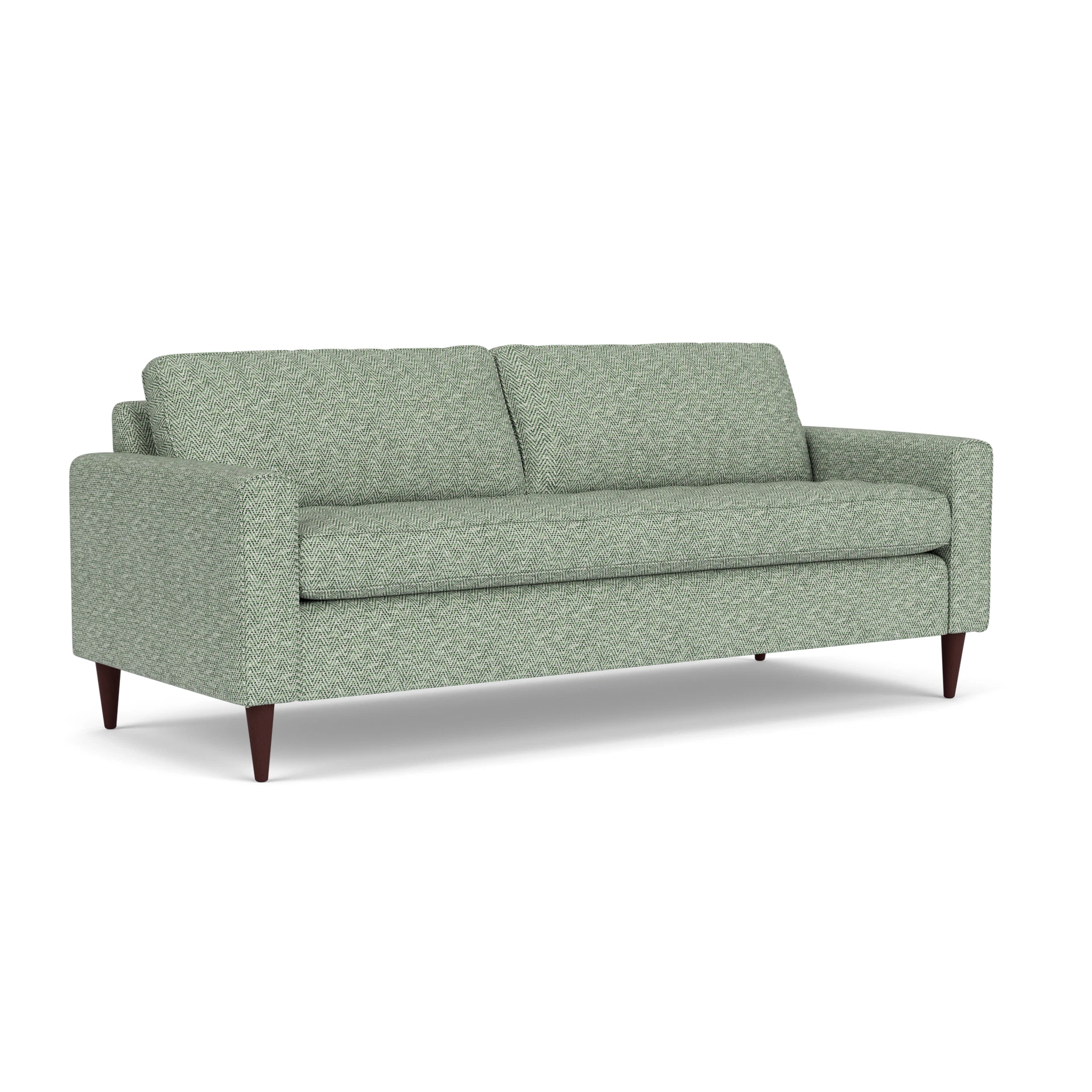 Saxon 4 Seater Sofa in Herringbone Weave - Lake with Light legs