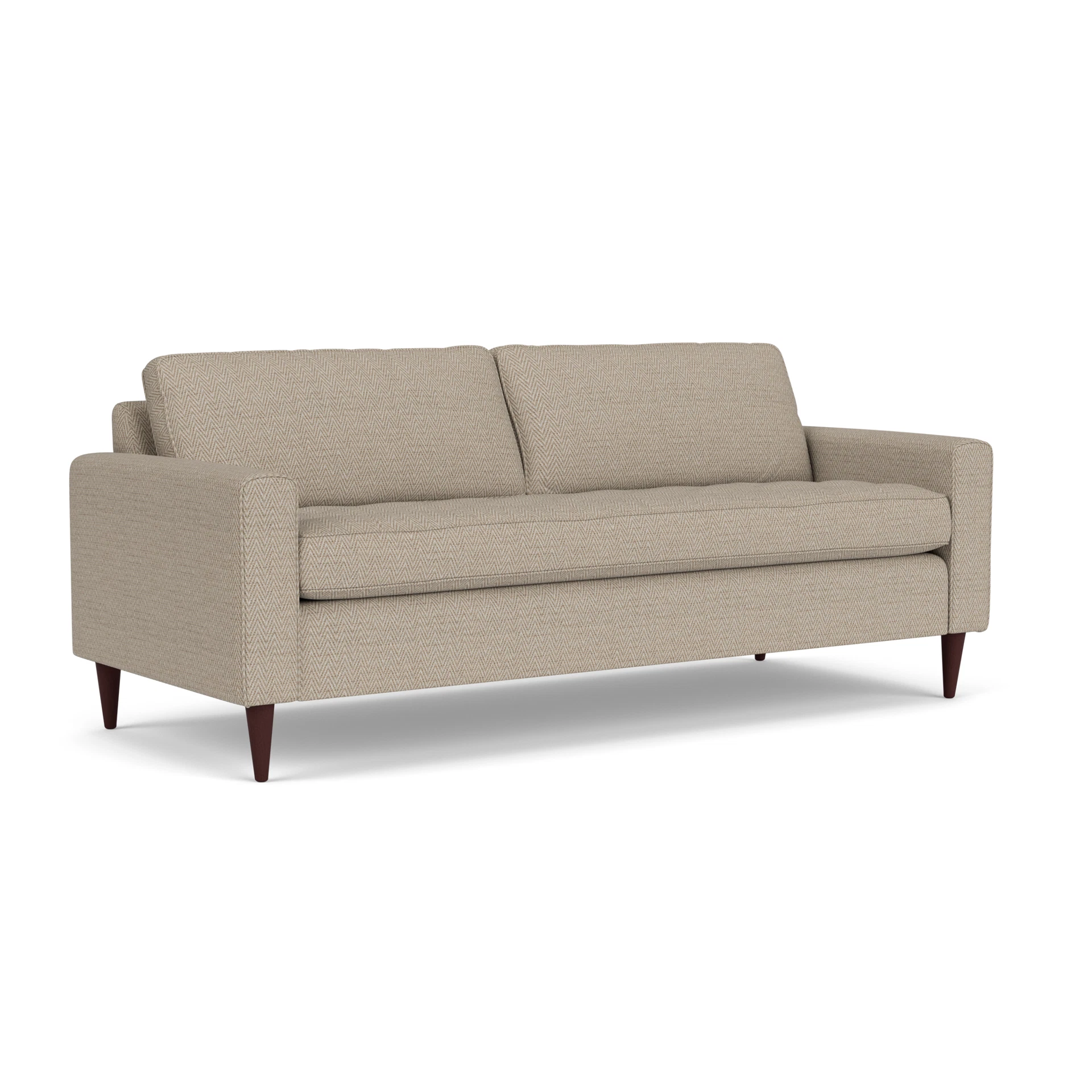 Saxon 4 Seater Sofa in Herringbone Weave - Natural with Light legs