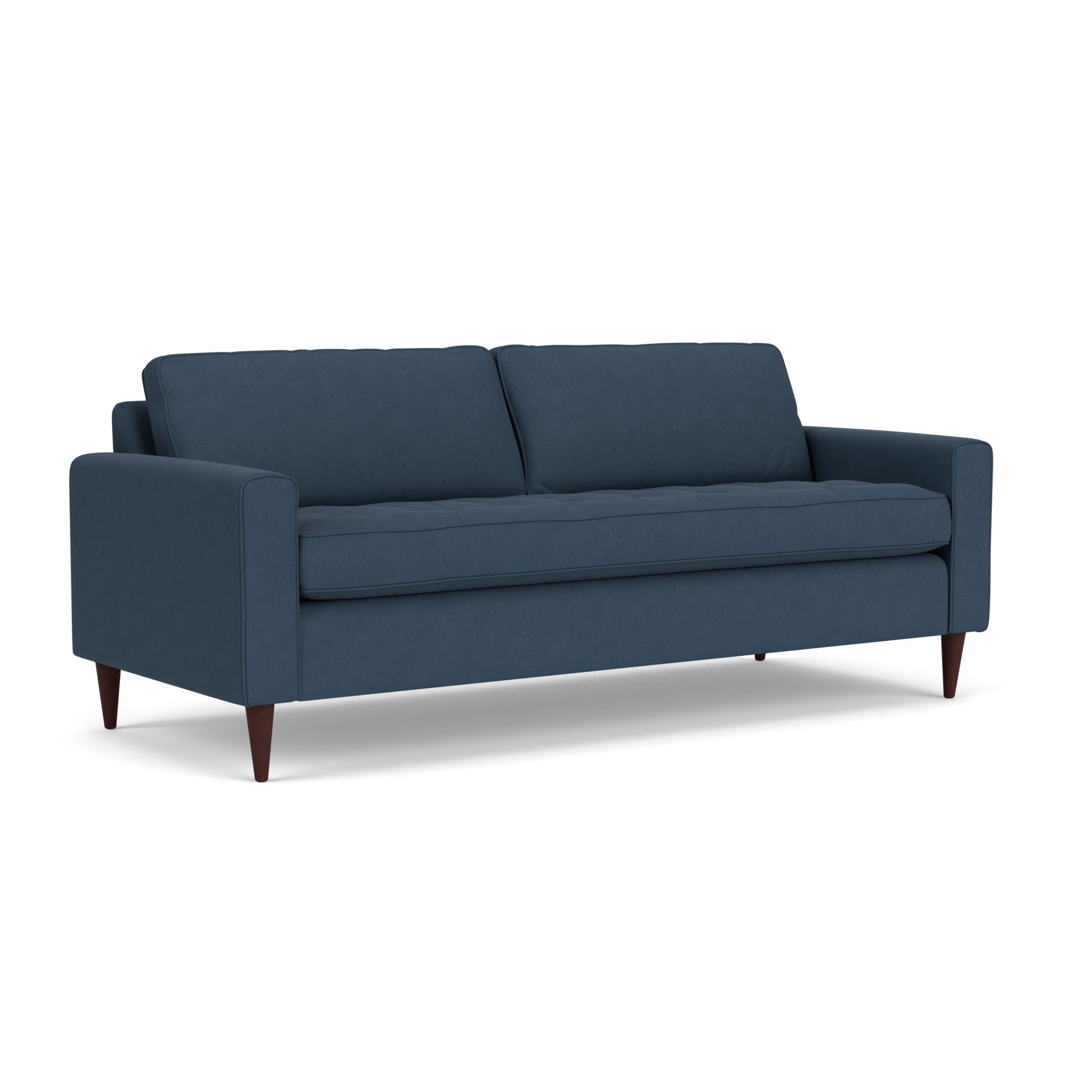 Saxon 4 Seater Sofa in House Linen Mix - Indigo with Light legs