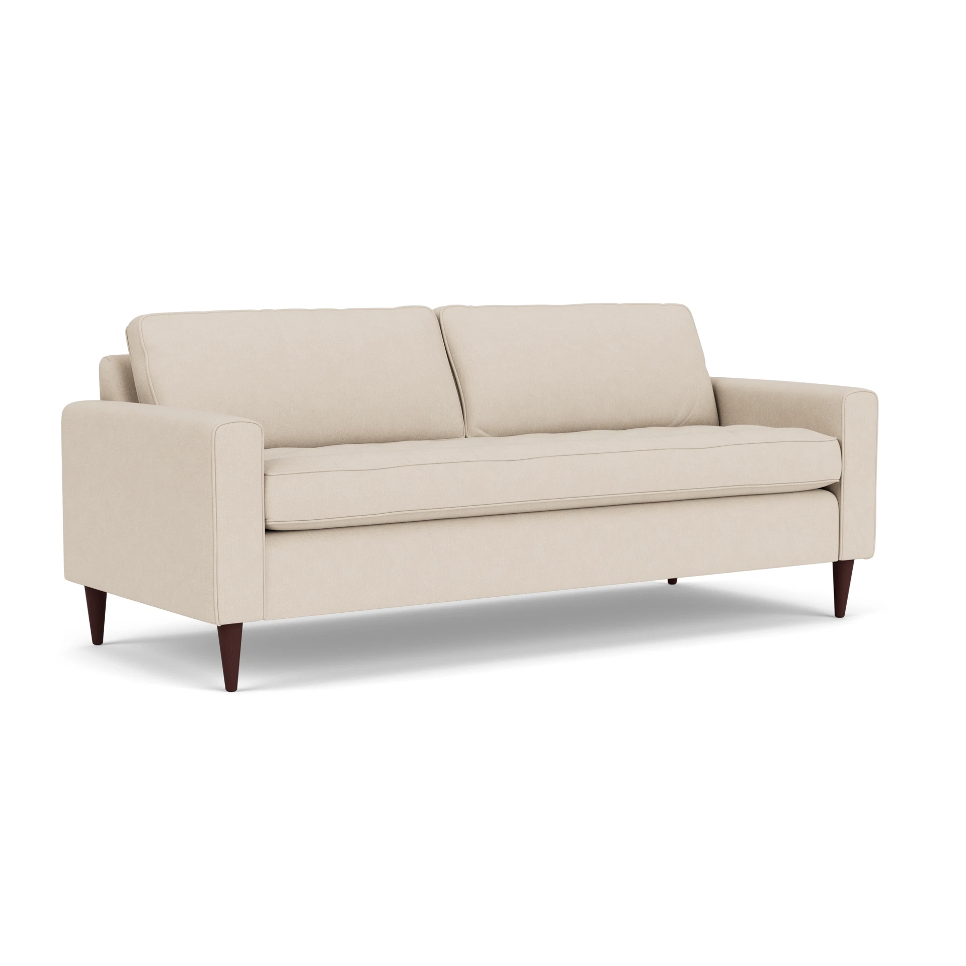 Saxon 4 Seater Sofa in House Linen Mix - Lily White with Light legs