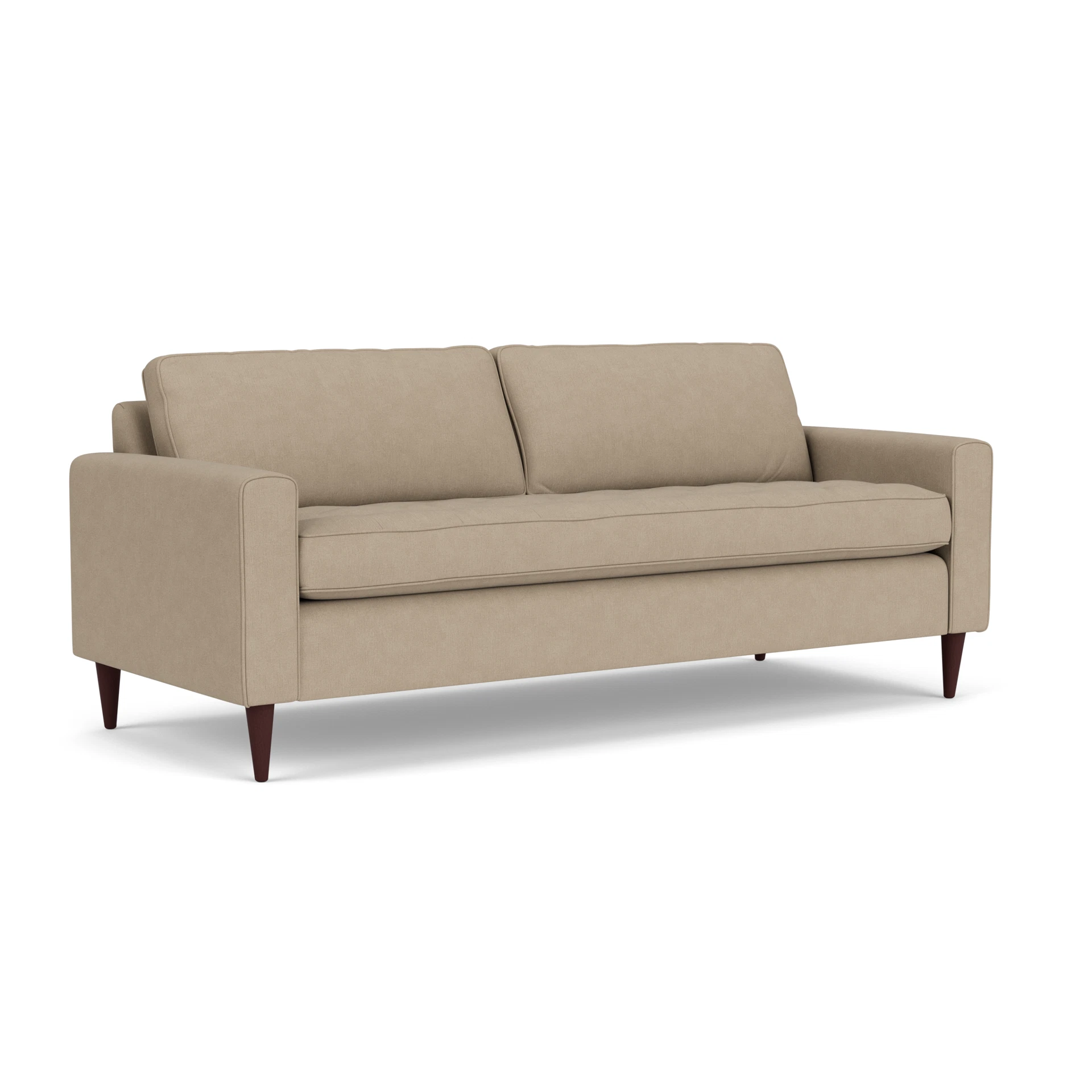 Saxon 4 Seater Sofa in House Linen Mix - Natural with Light legs