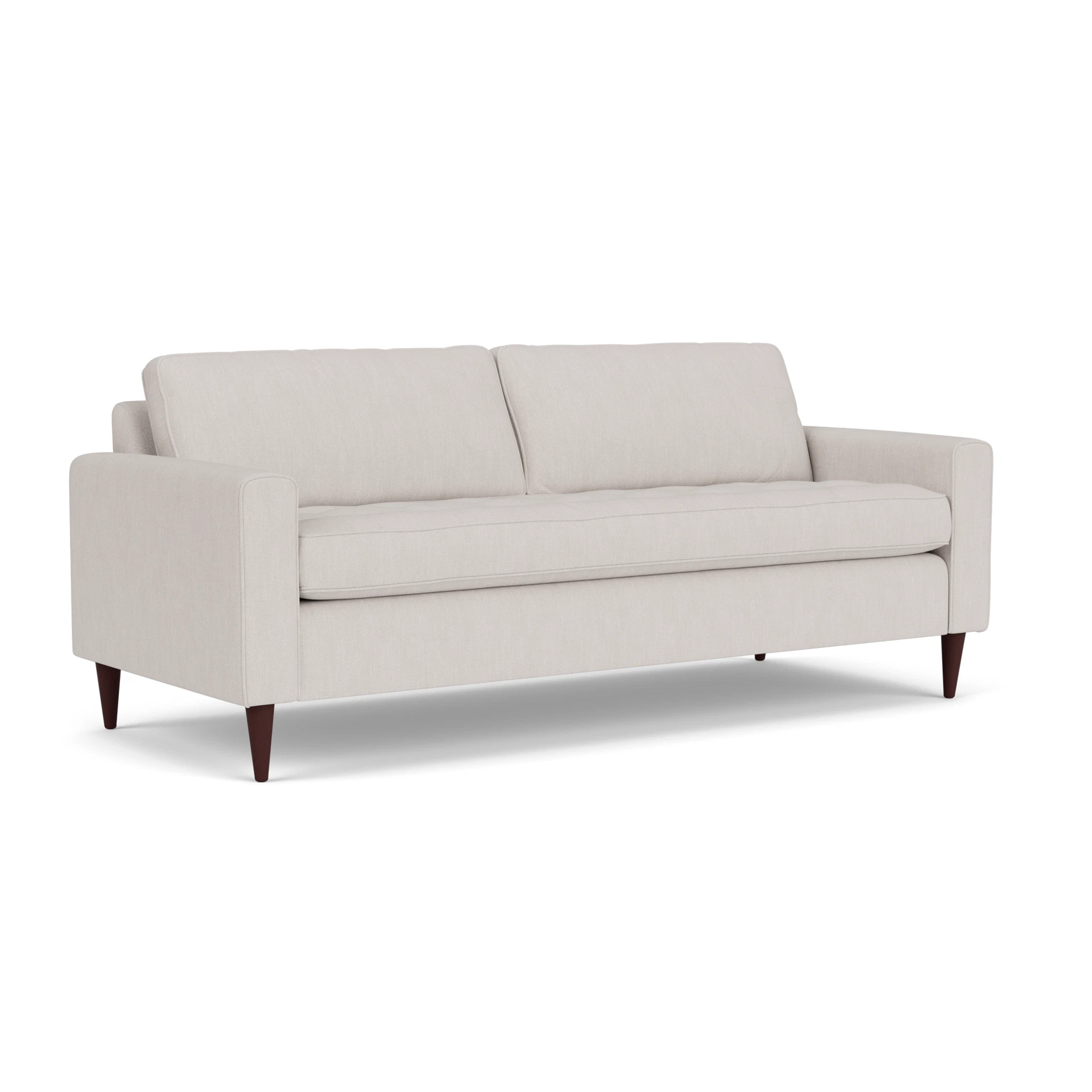 Saxon 4 Seater Sofa in Luxury Italian Linen - Soft White with Light legs