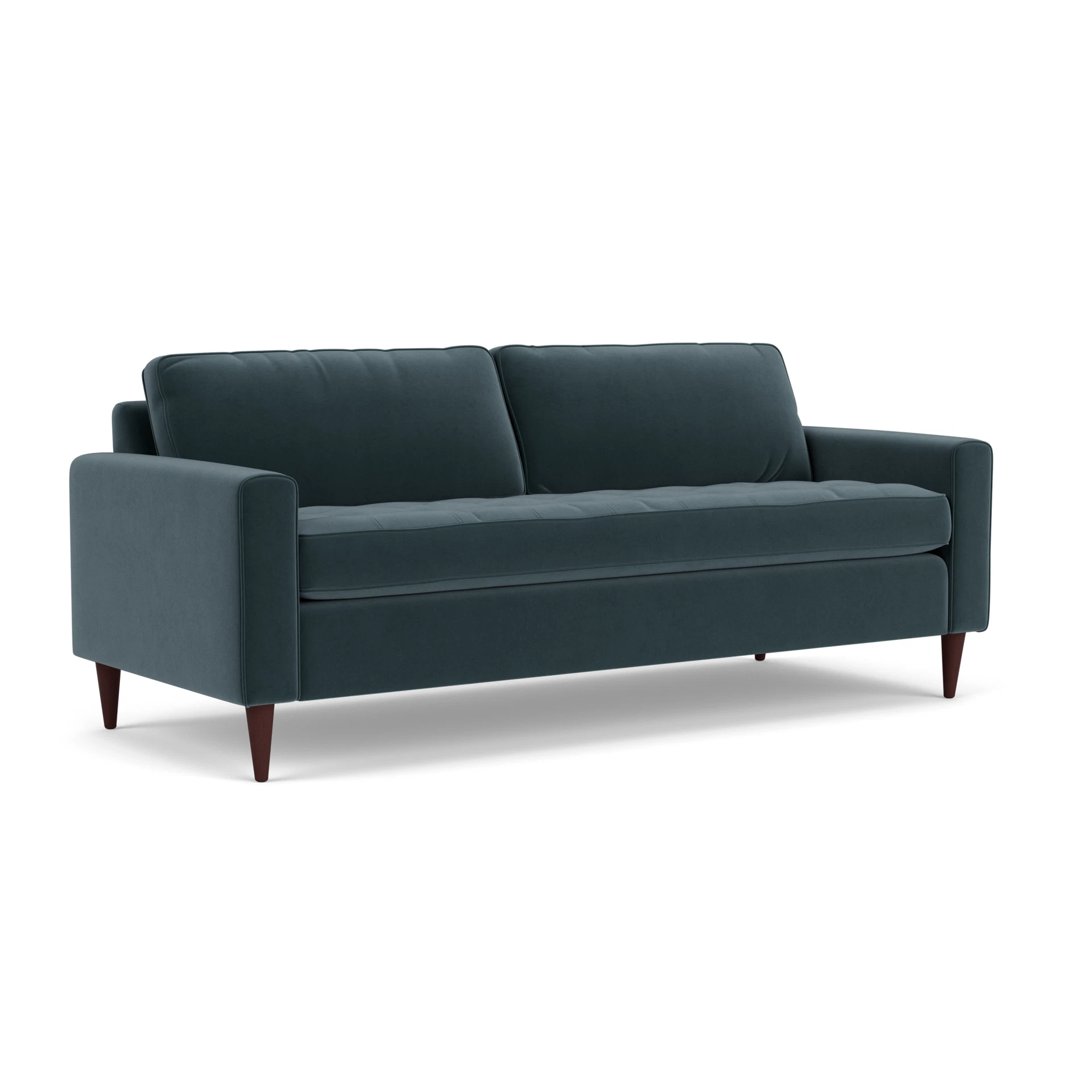 Saxon 4 Seater Sofa in Matt Velvet - Night Sky with Light legs