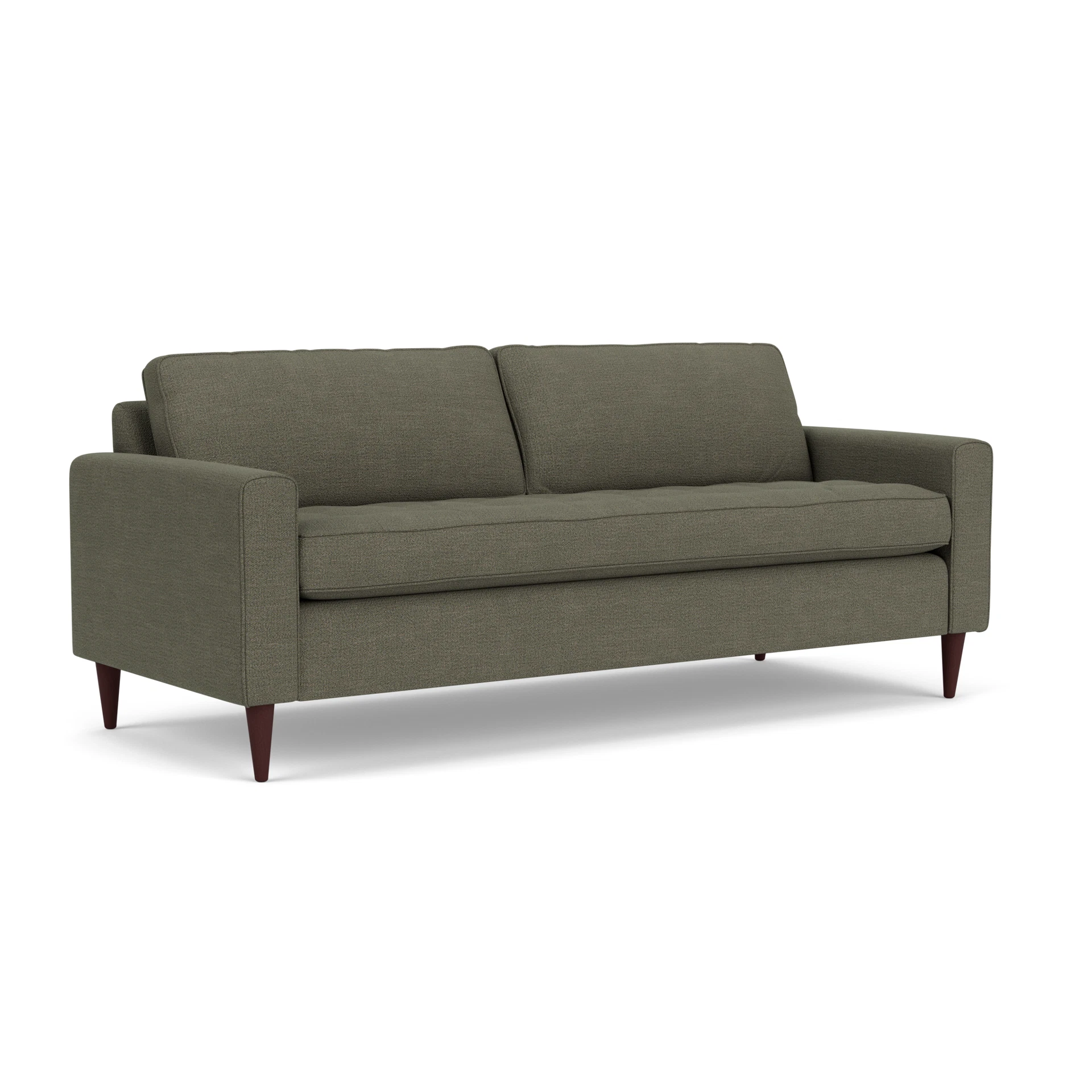 Saxon 4 Seater Sofa in Rustic Weave - Deep Forest with Light legs