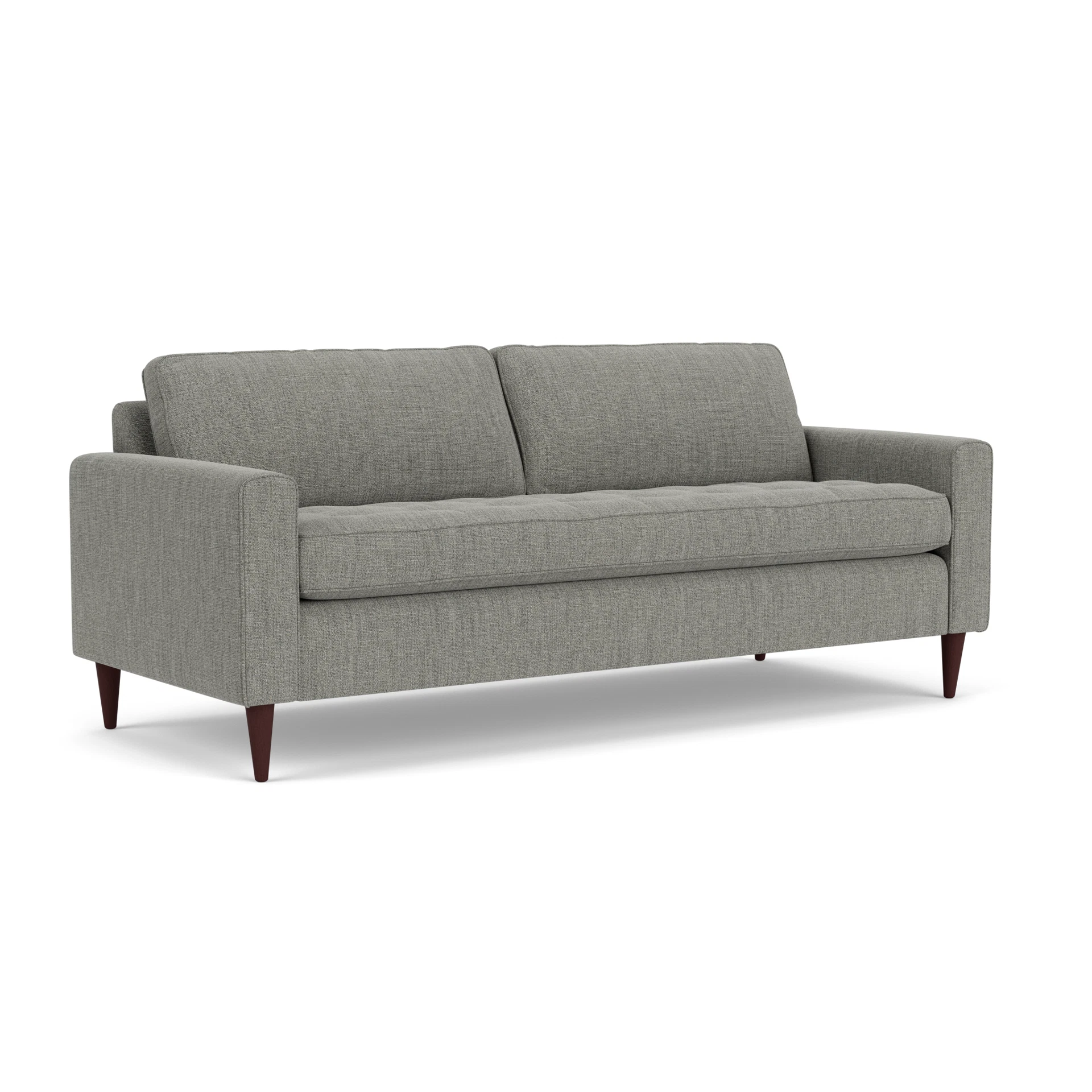 Saxon 4 Seater Sofa in Rustic Weave - Grey Marl with Light legs