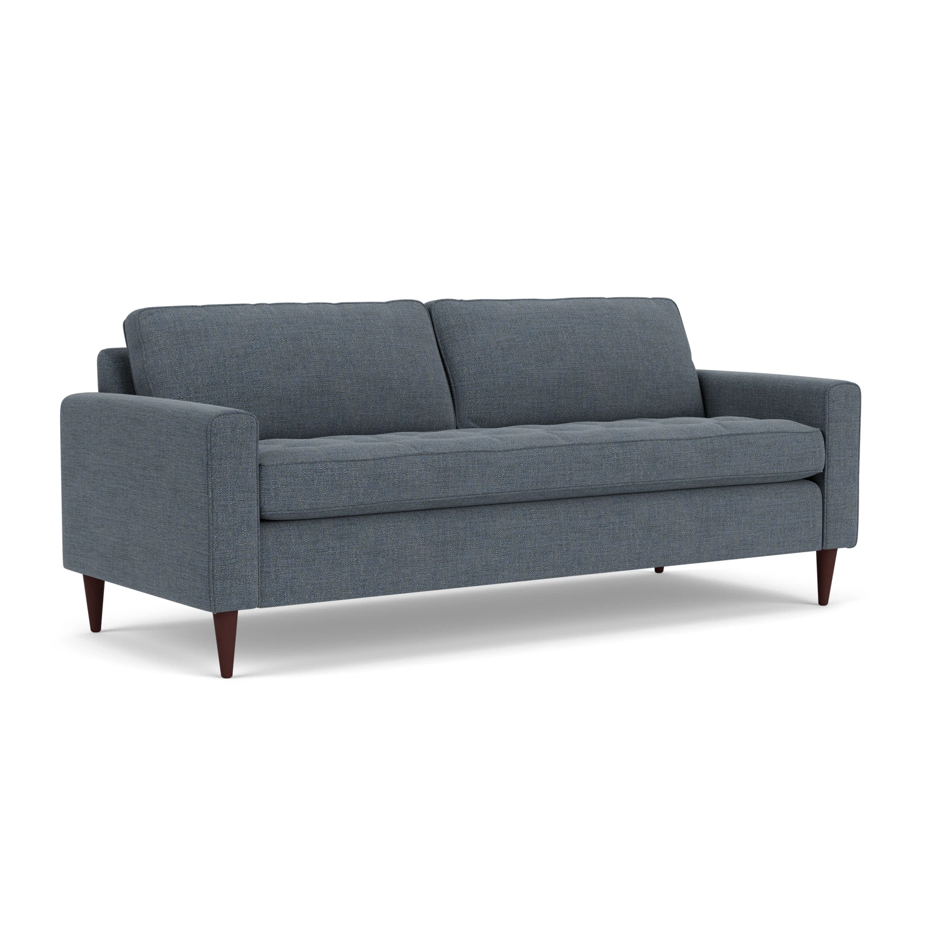 Saxon 4 Seater Sofa in Rustic Weave - Indigo with Light legs