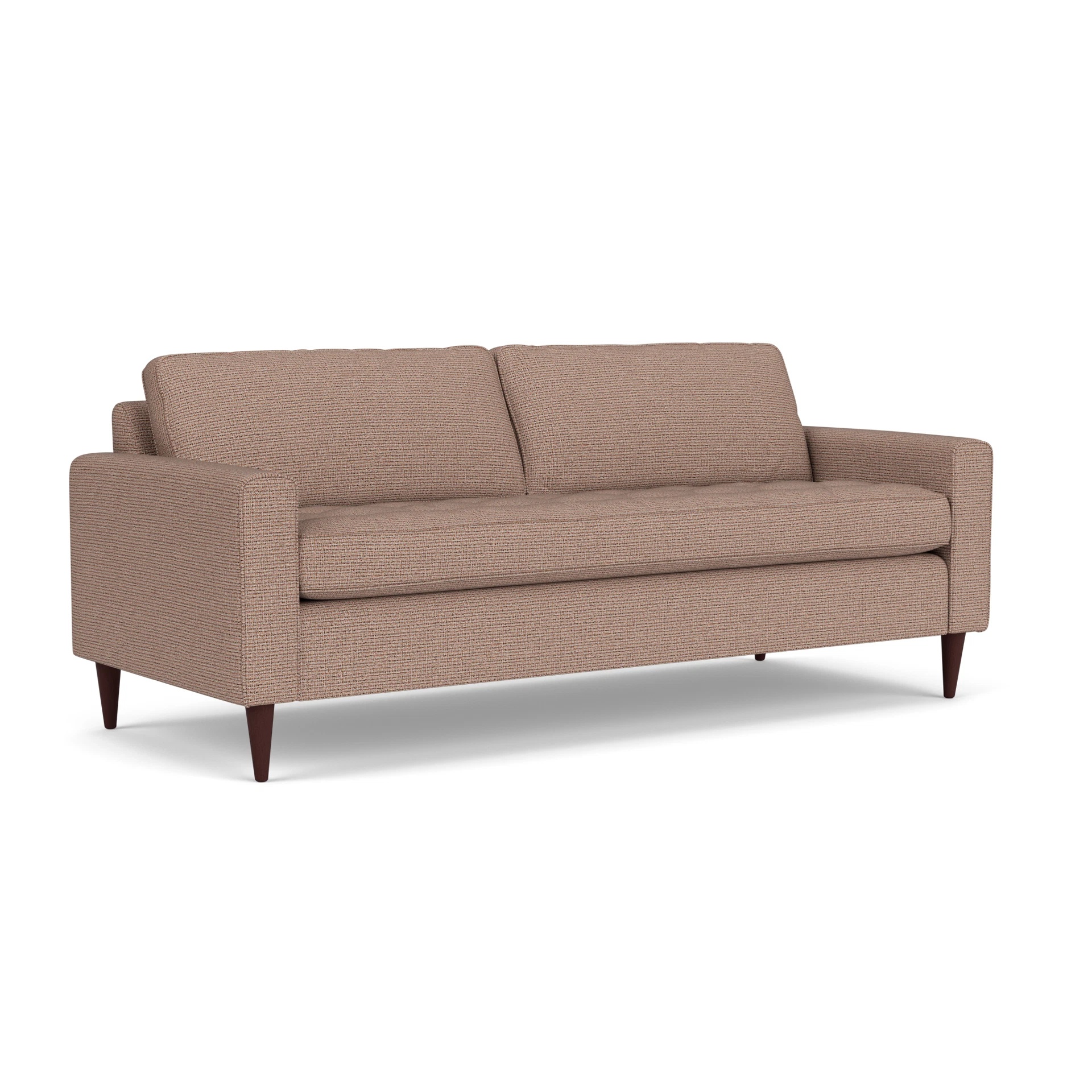 Saxon 4 Seater Sofa in Textured Weave - Autumn Mix with Light legs
