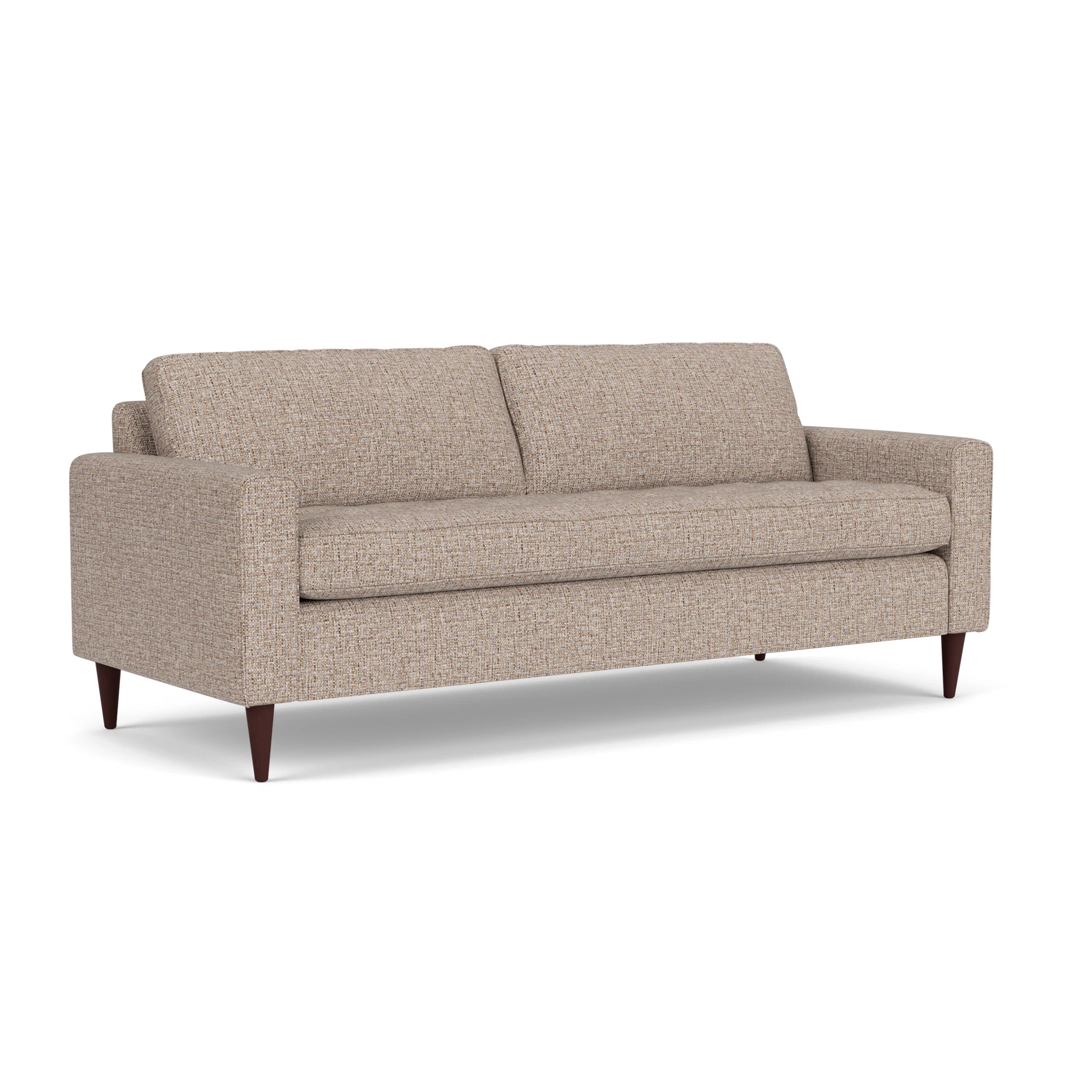 Saxon 4 Seater Sofa in Textured Weave - Natural Mix with Light legs