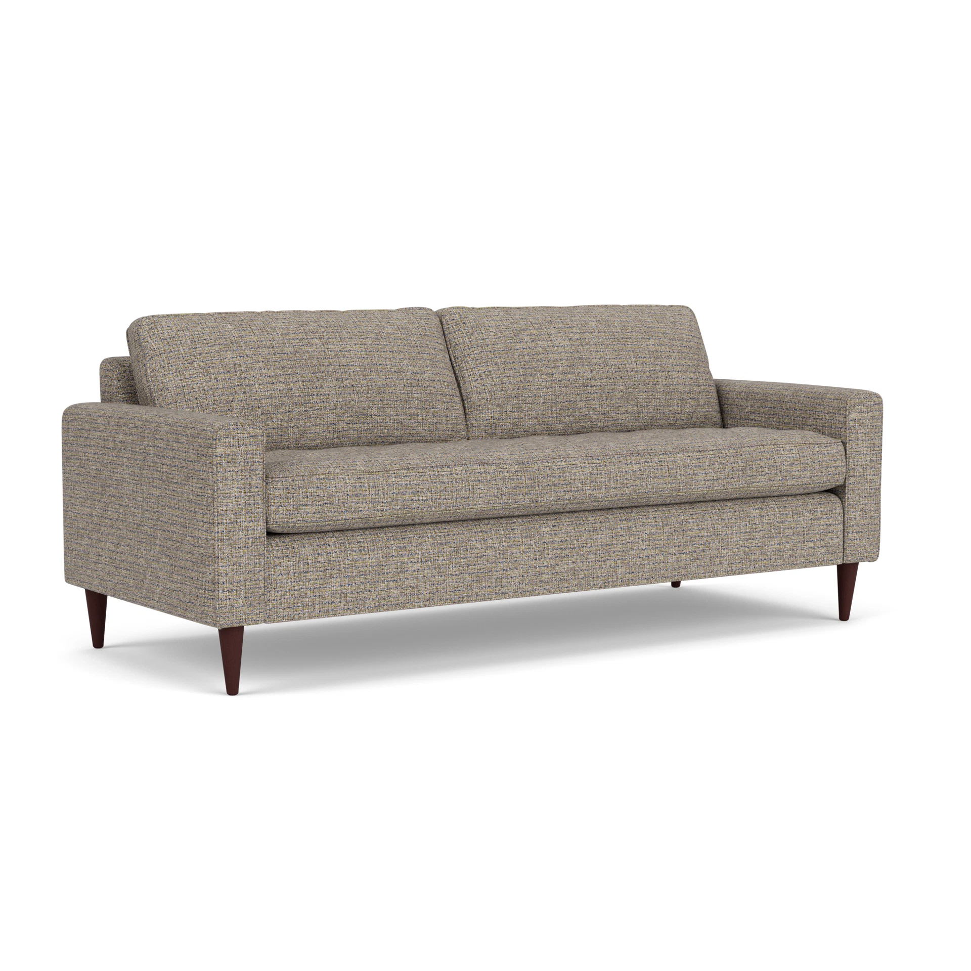 Saxon 4 Seater Sofa in Textured Weave - Shoreline Mix with Light legs