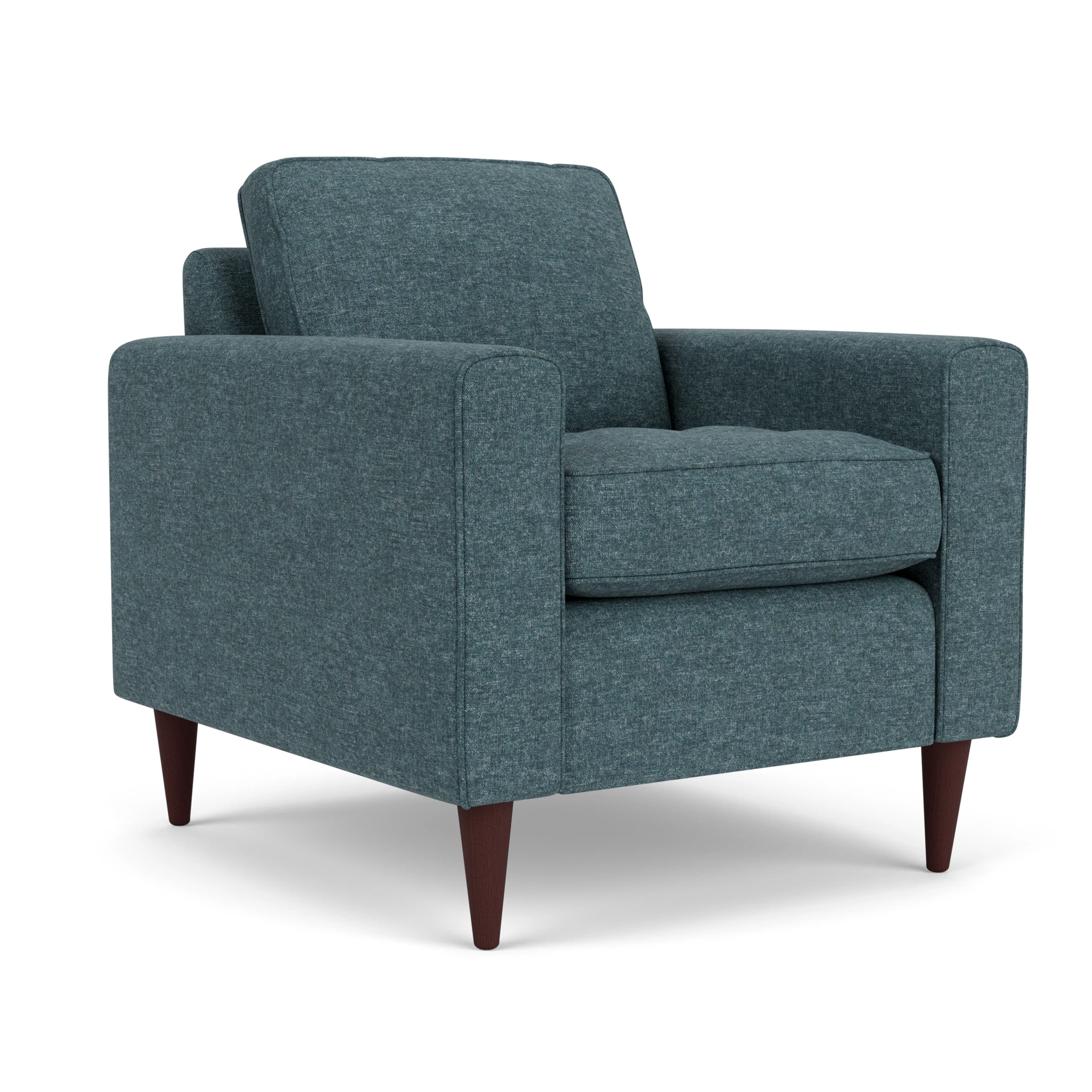 Saxon Armchair in Aquaclean Oxford - Lake Marl with Light legs