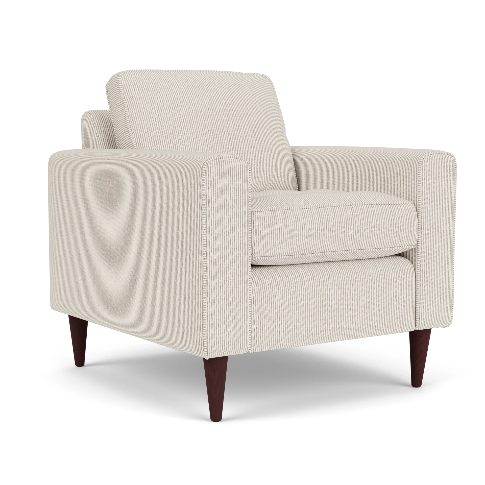 Saxon Armchair in Broadway Stripe - Natural with Light legs